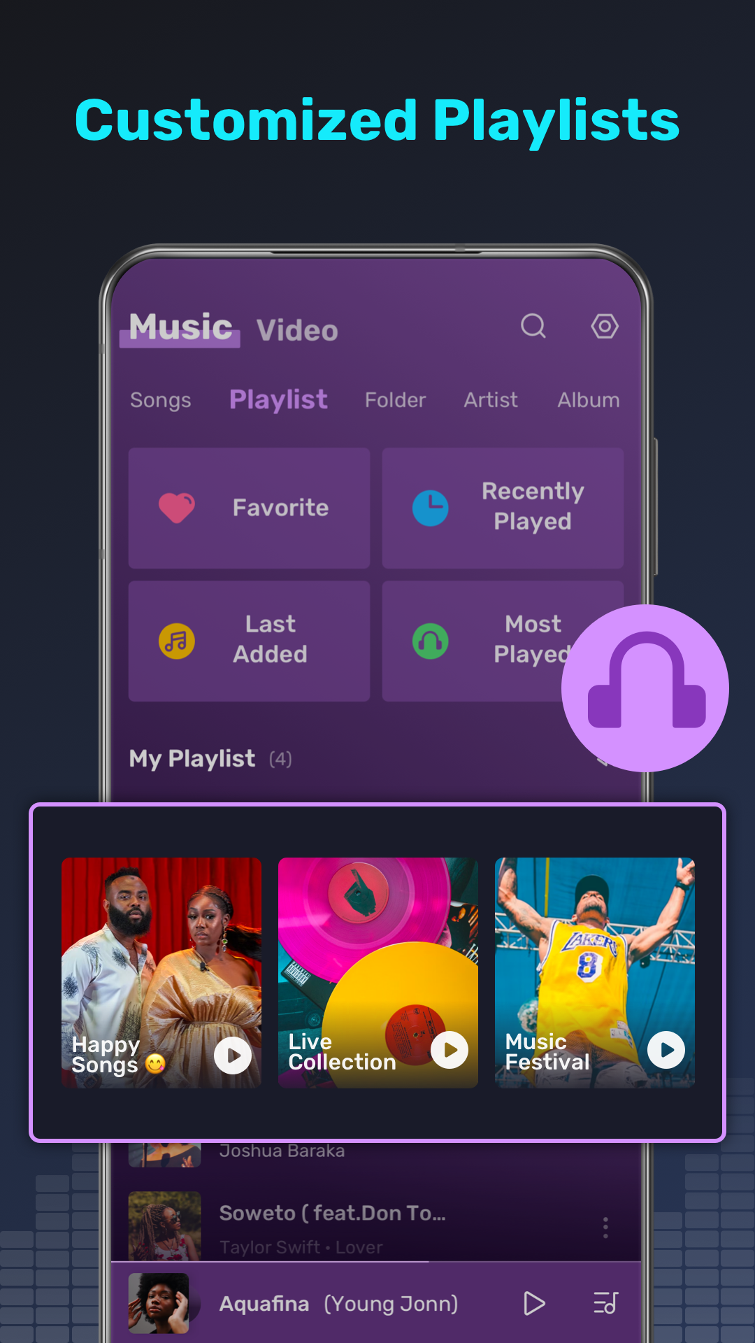 اسکرین شات 4 برنامه Offline Music Player & Videos