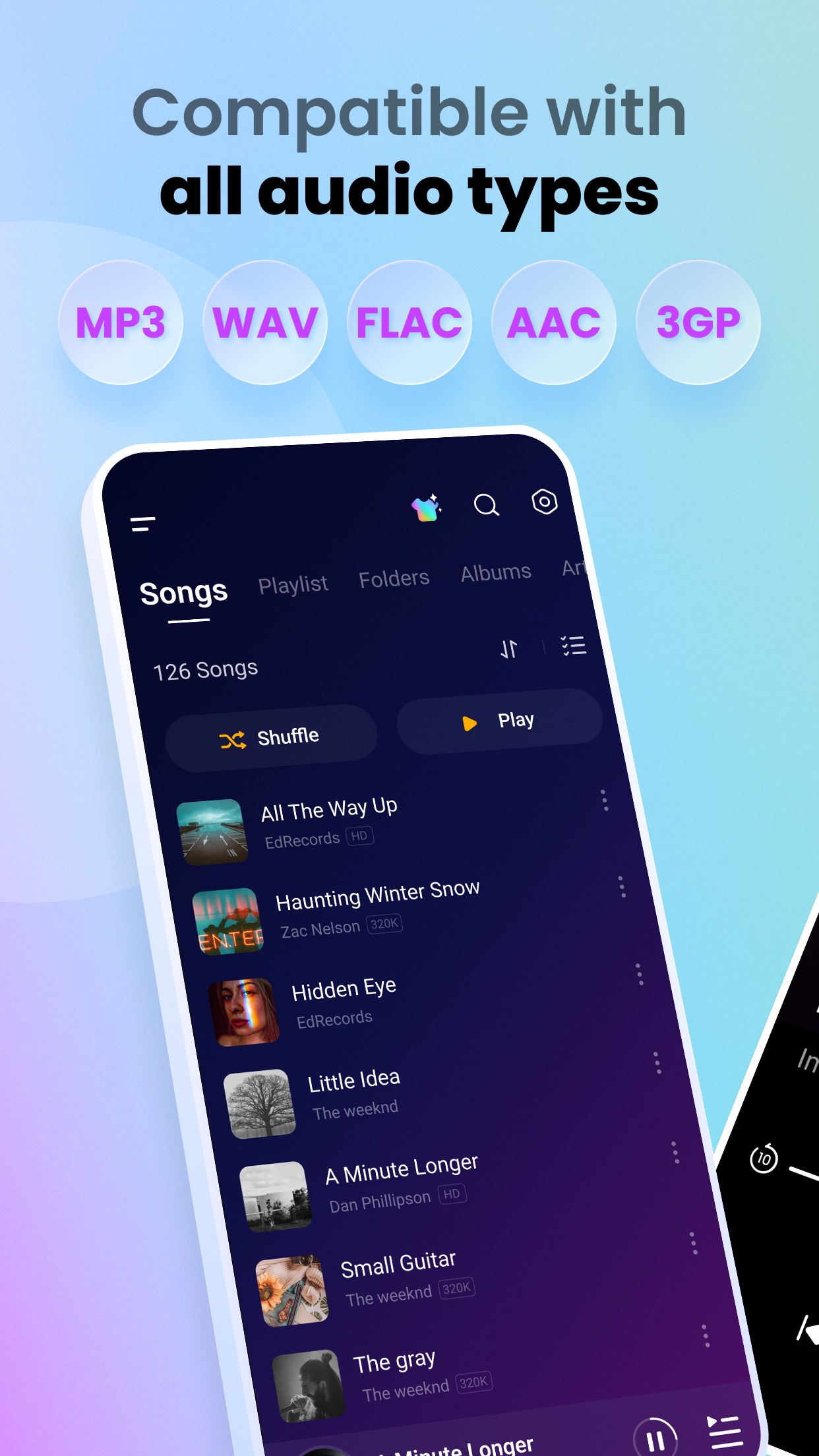 اسکرین شات 2 برنامه Music Player & MP3 Player