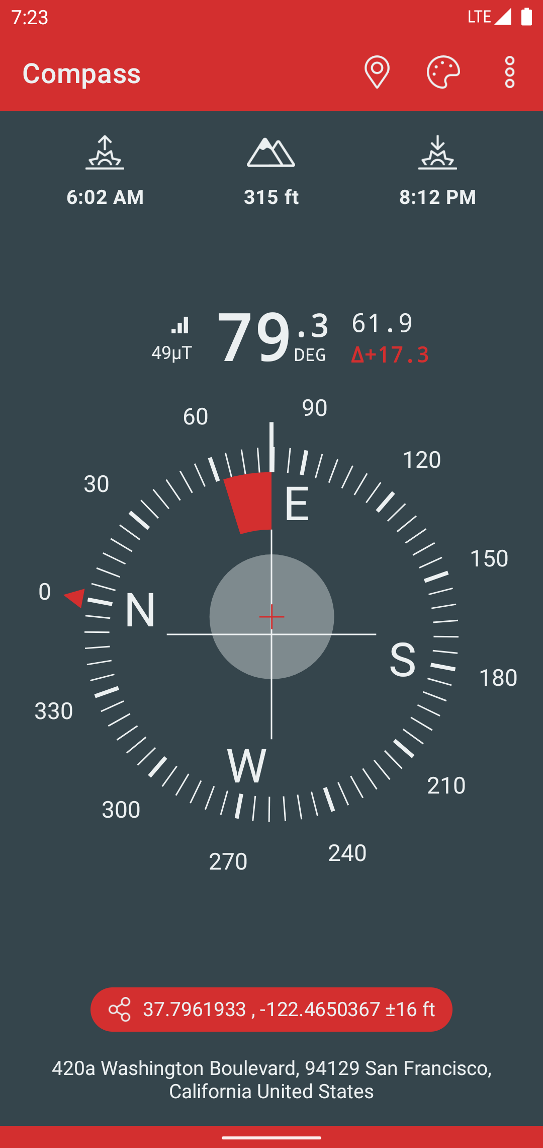 اسکرین شات 3 برنامه Compass & Altimeter