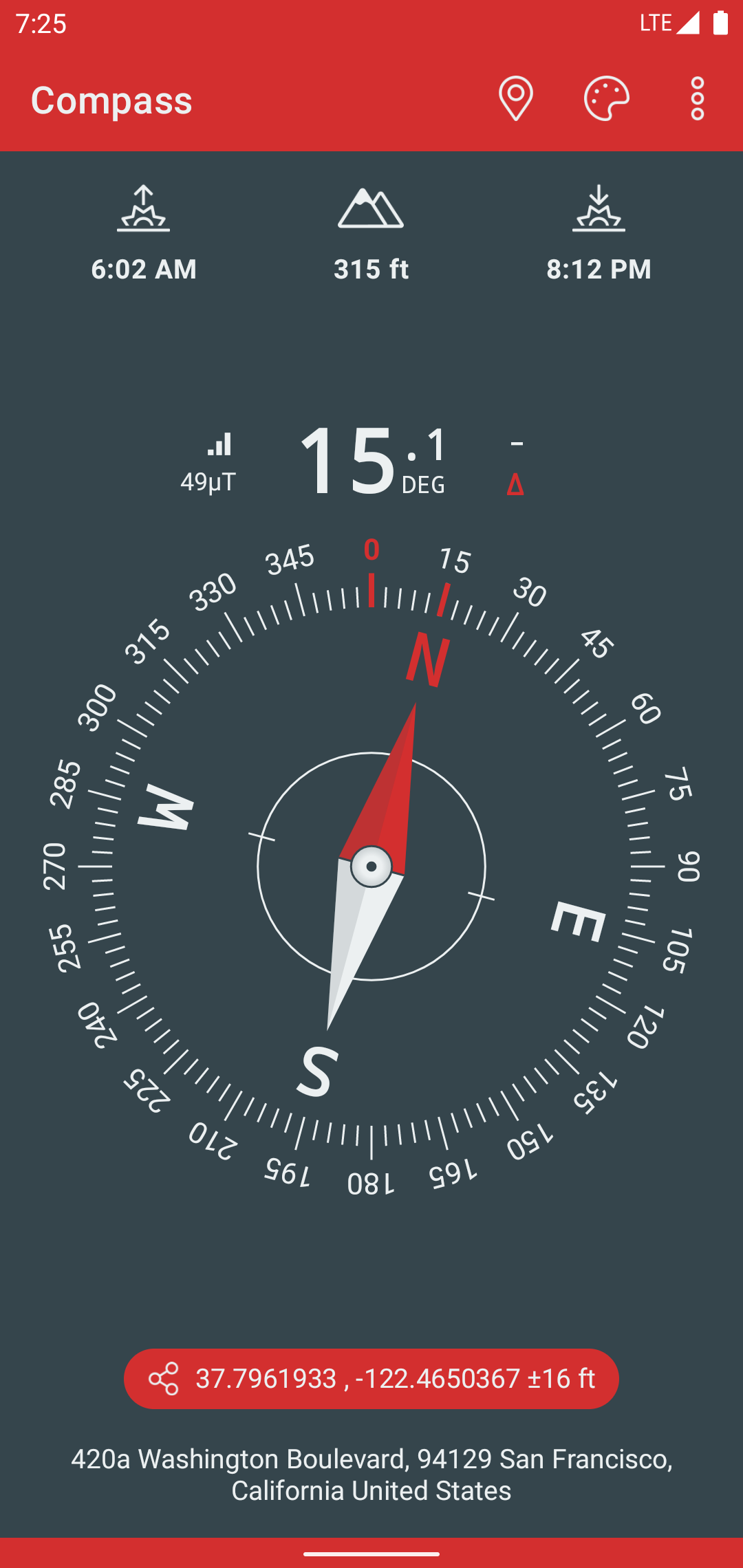 اسکرین شات 2 برنامه Compass & Altimeter