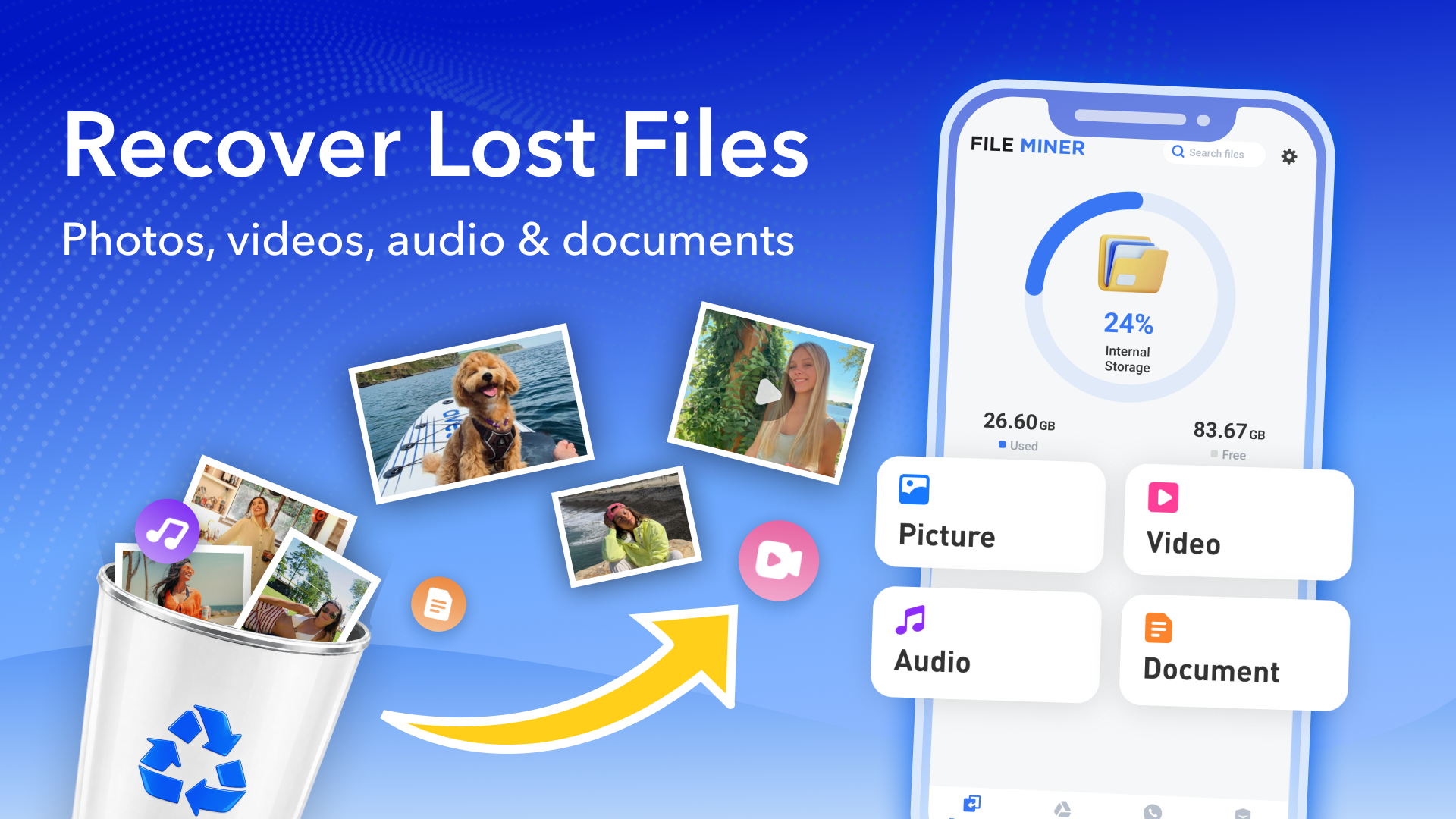 اسکرین شات 1 برنامه File Miner - Data Recovery