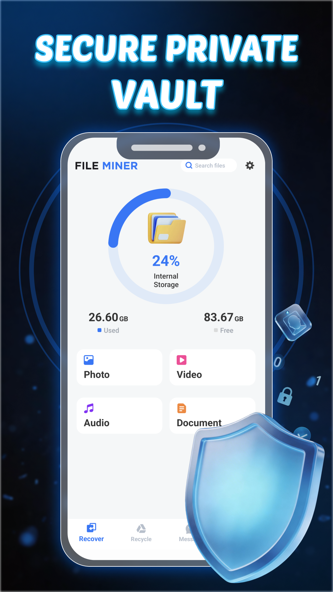 اسکرین شات 1 برنامه File Miner - Data Recovery