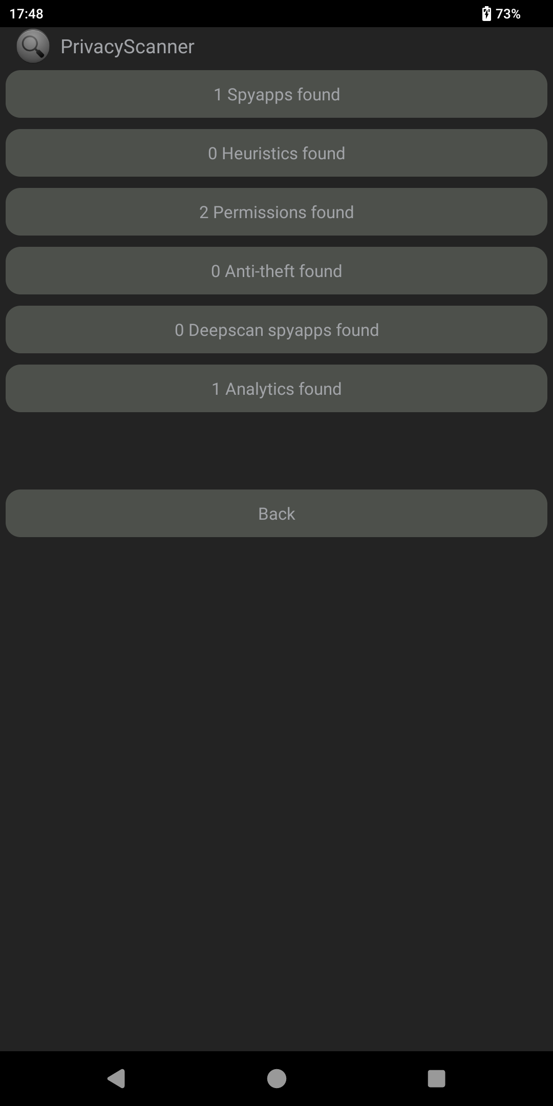 اسکرین شات 3 برنامه Privacy Scanner (AntiSpy)