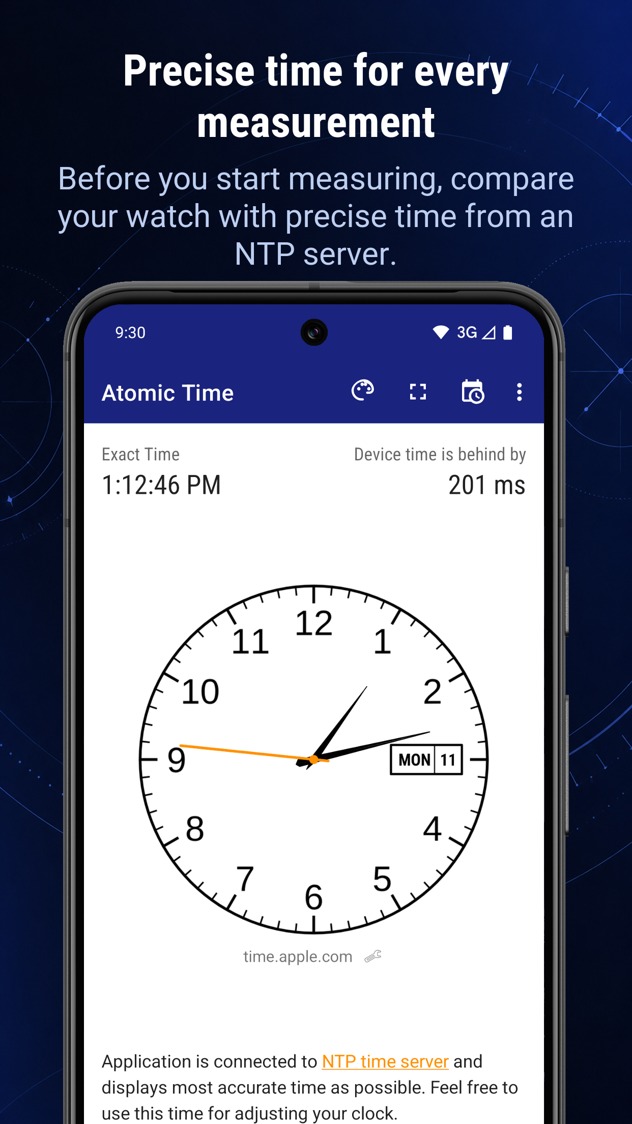 اسکرین شات 1 برنامه Atomic Clock & Watch Accuracy