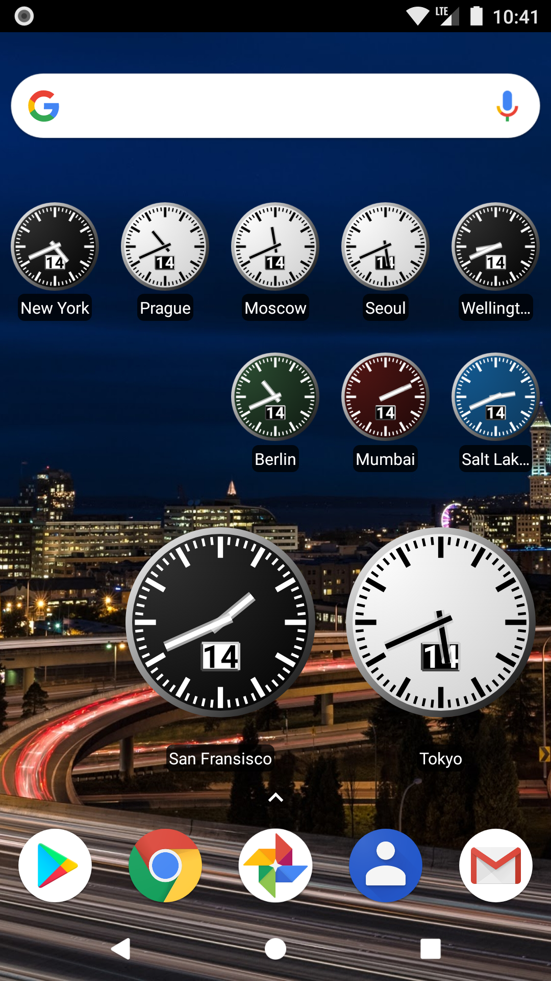 اسکرین شات 1 برنامه World Clock Widget
