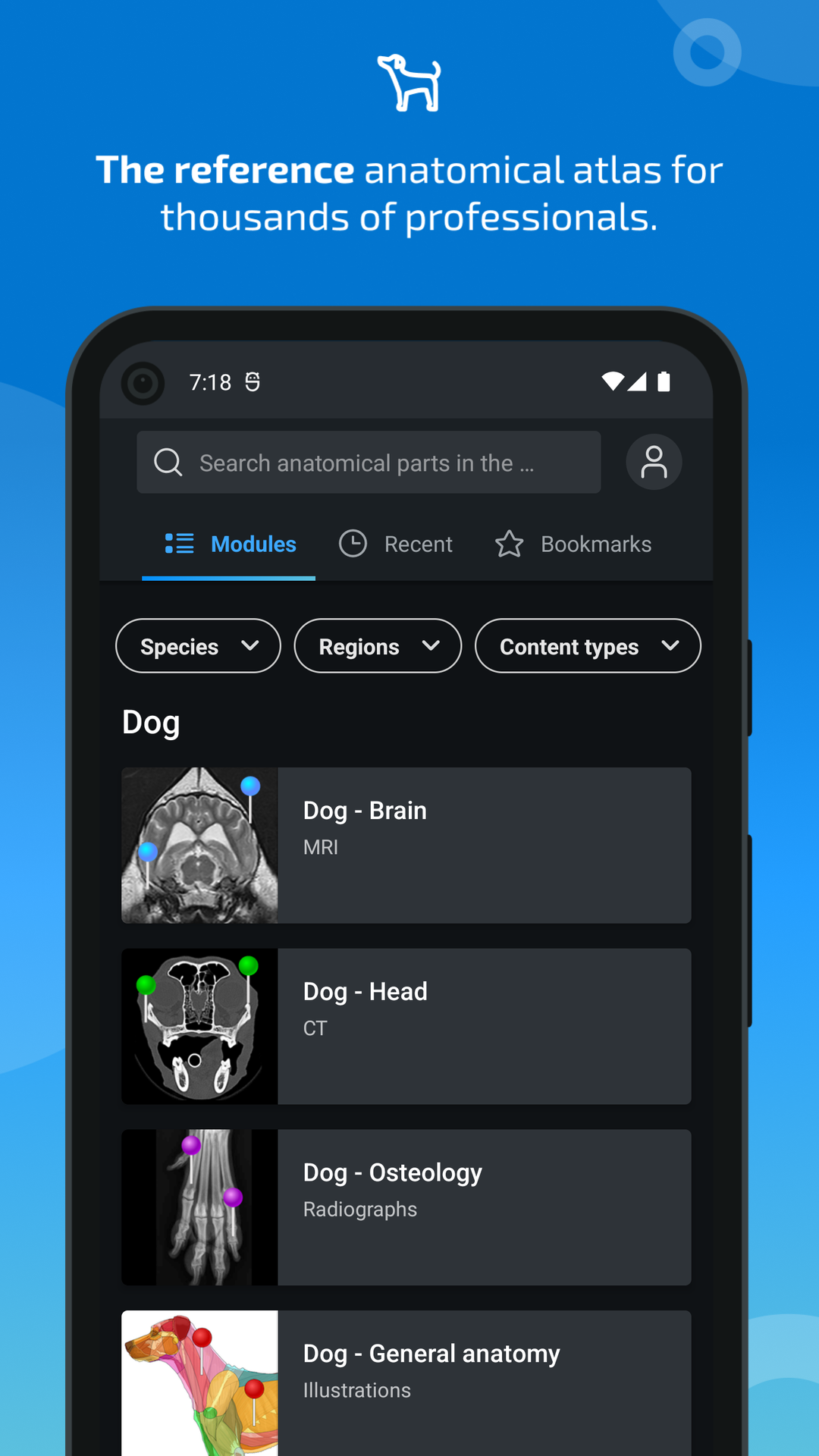 اسکرین شات 1 برنامه IMAIOS vet-Anatomy