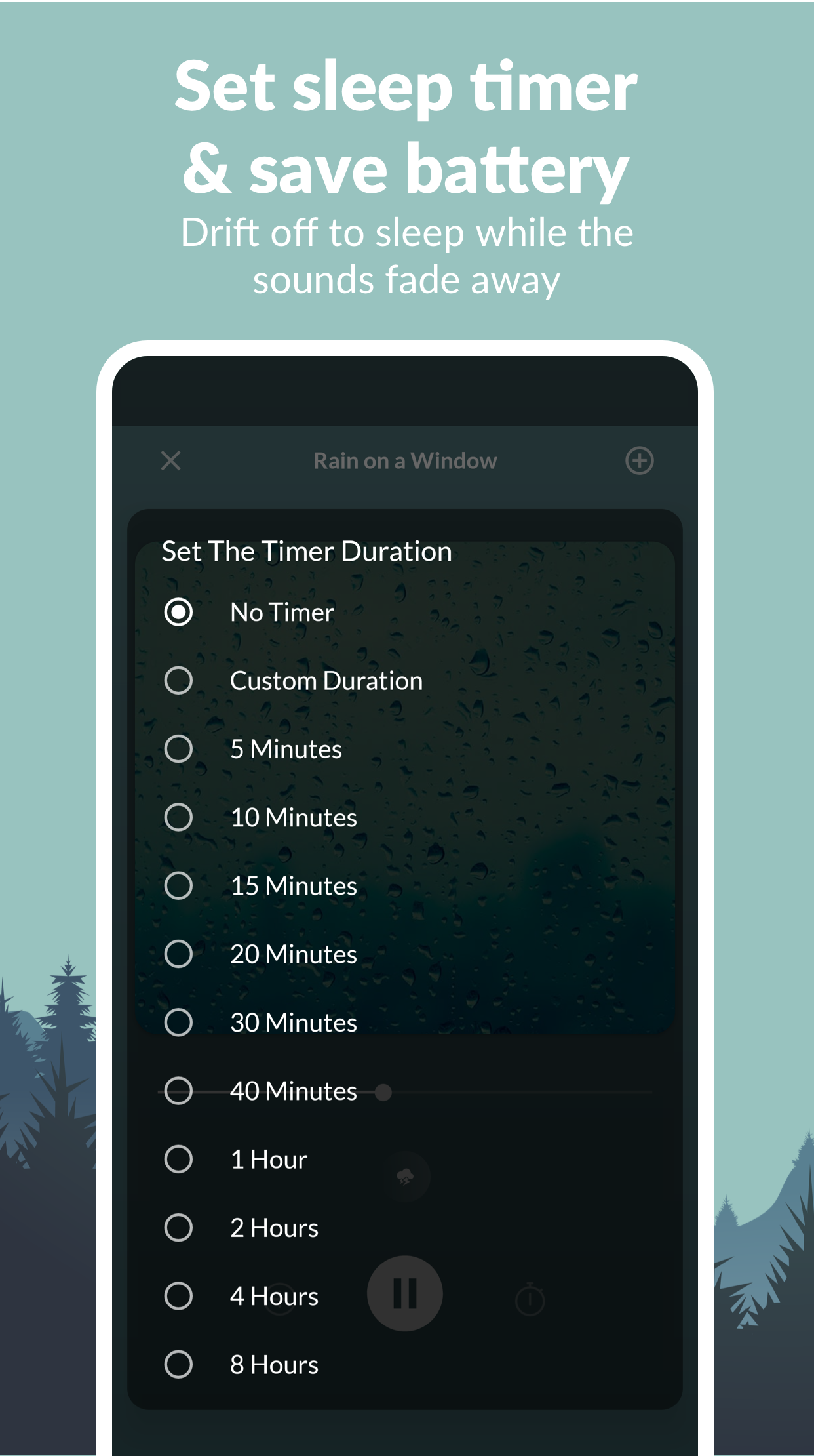 اسکرین شات 6 برنامه Rain Sounds - Sleep & Relax