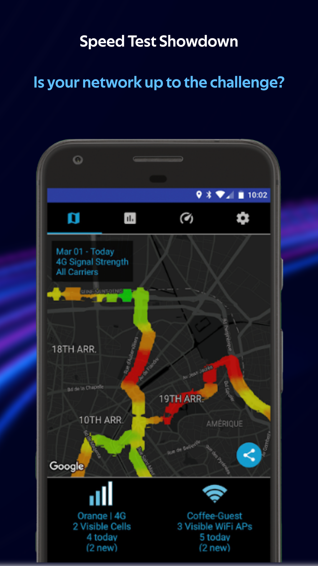 اسکرین شات 3 برنامه Coverage - Cell and WiFi Test