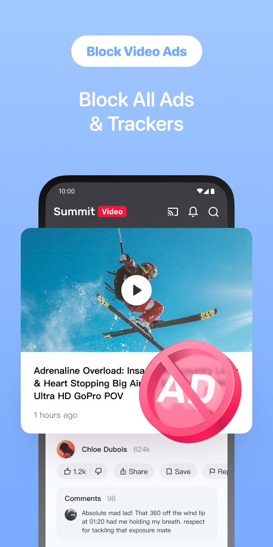 اسکرین شات 5 برنامه Quetta - Video Adblock Browser