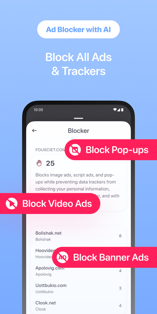 اسکرین شات 2 برنامه Quetta - Video Adblock Browser