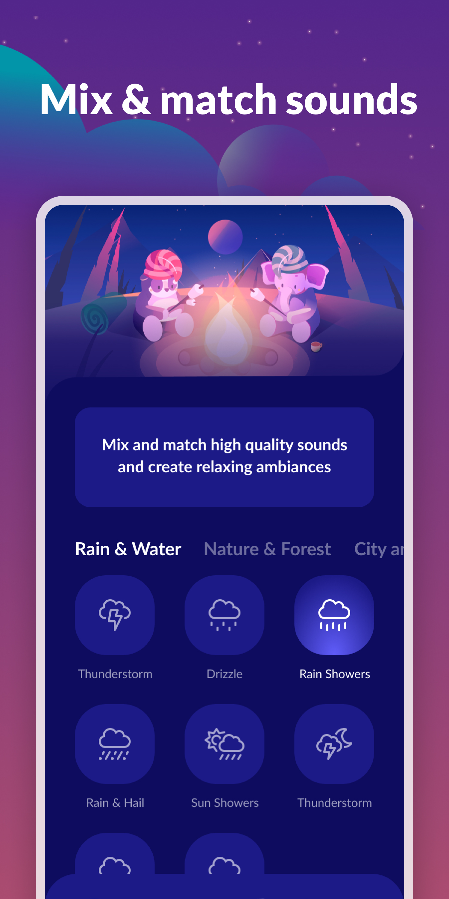 اسکرین شات 3 برنامه Sleepa: Relaxing sounds, Sleep