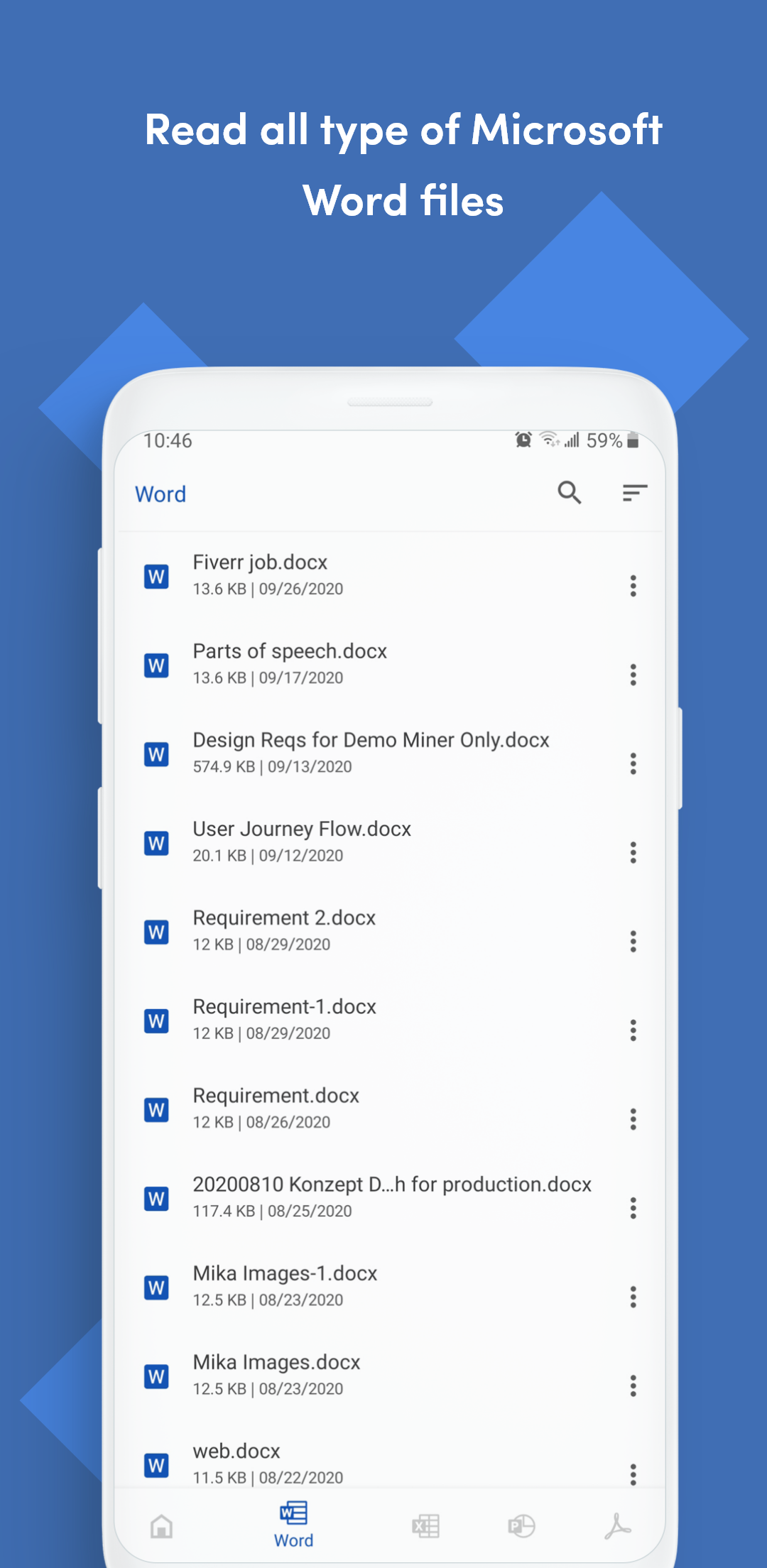 اسکرین شات 3 برنامه Office Reader - PDF,Word,Excel