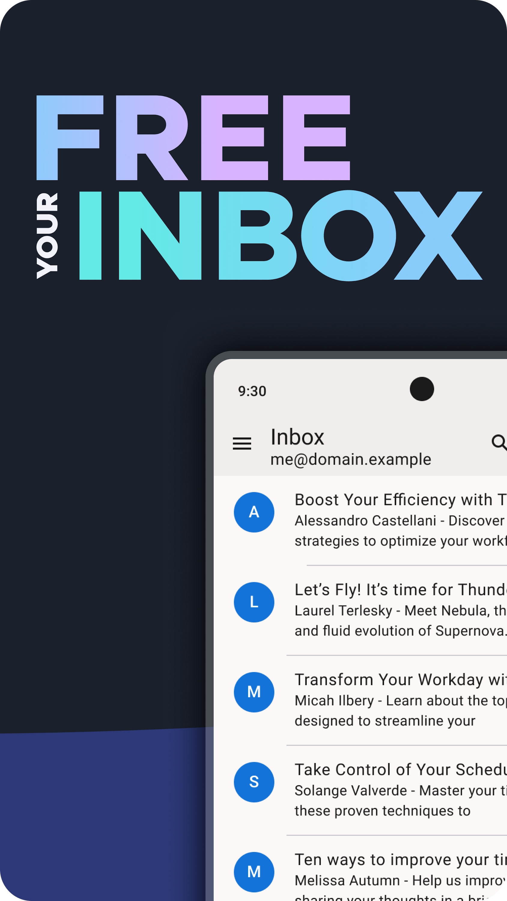 اسکرین شات 1 برنامه Thunderbird: Free Your Inbox