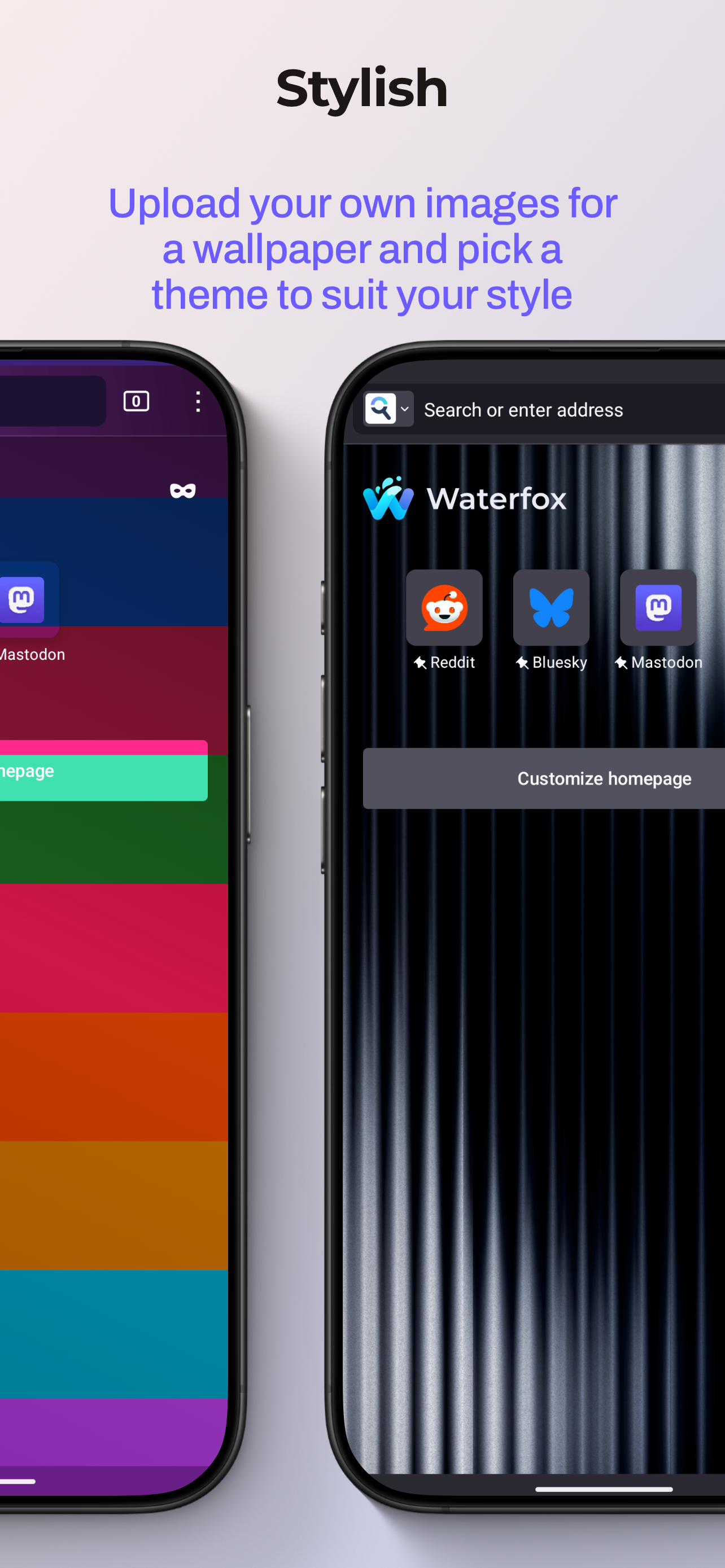 اسکرین شات 2 برنامه Waterfox: Private Web Browser