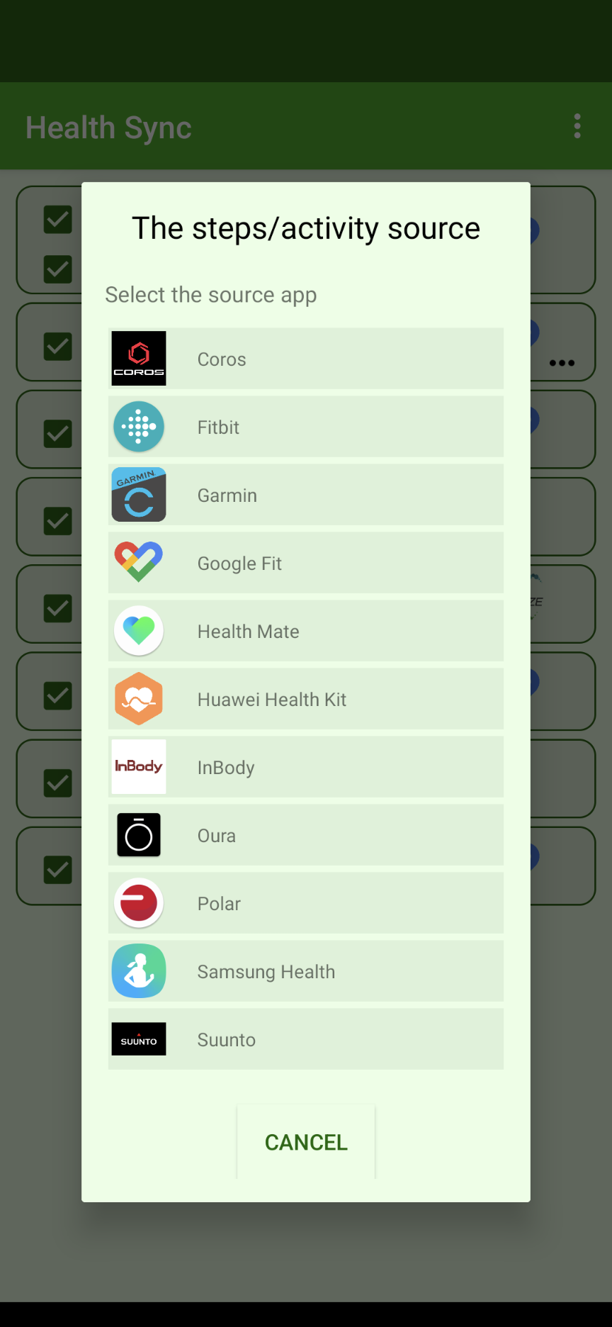 اسکرین شات 2 برنامه Health Sync