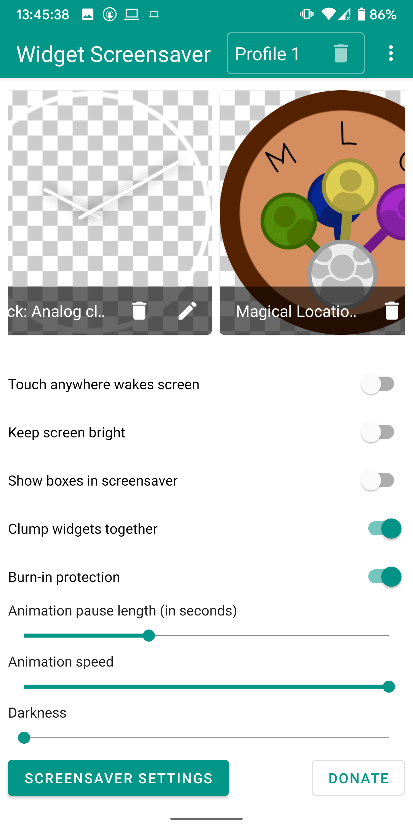 اسکرین شات 2 برنامه Widget Screensaver