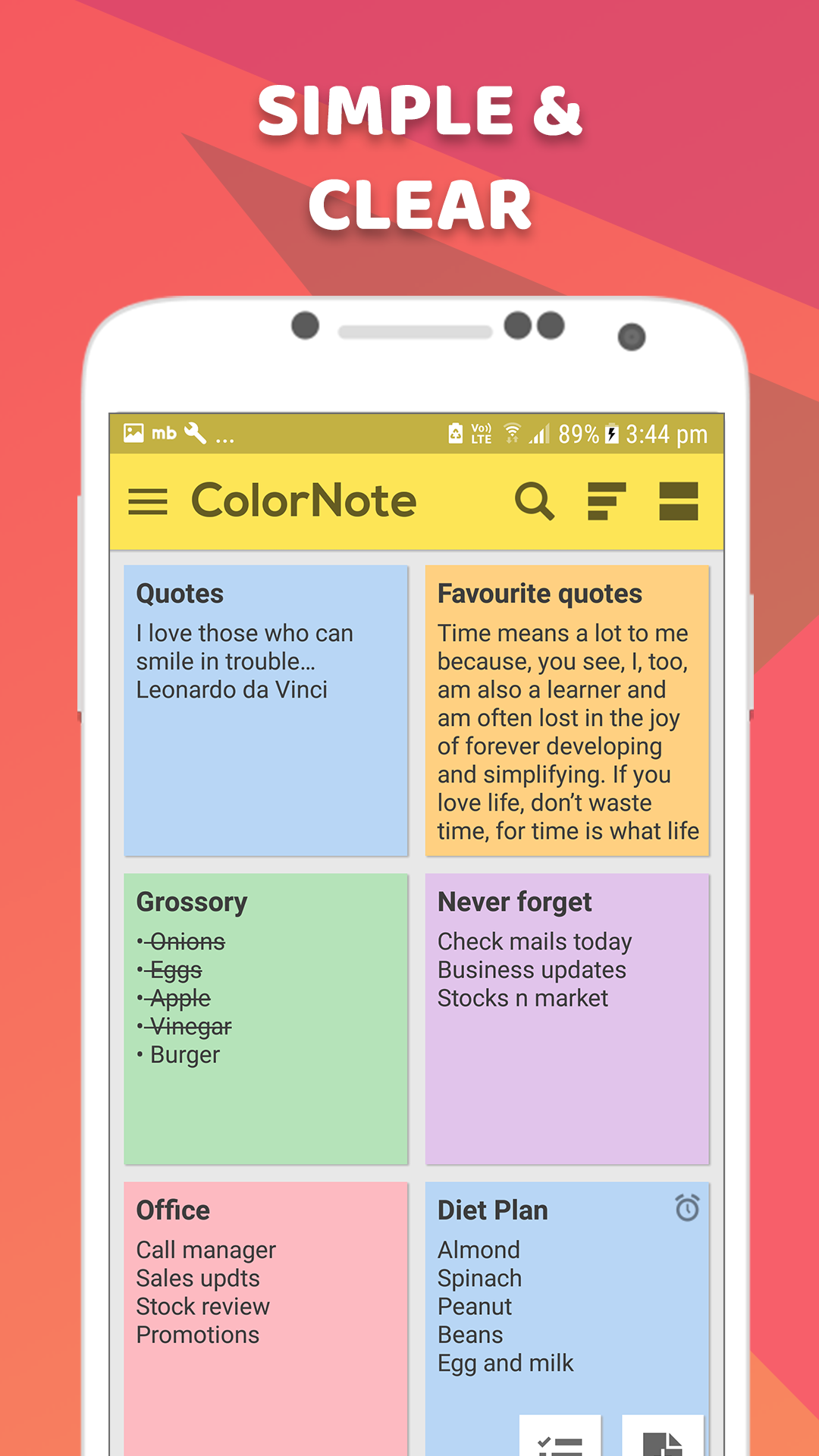 اسکرین شات 1 برنامه Color Notes