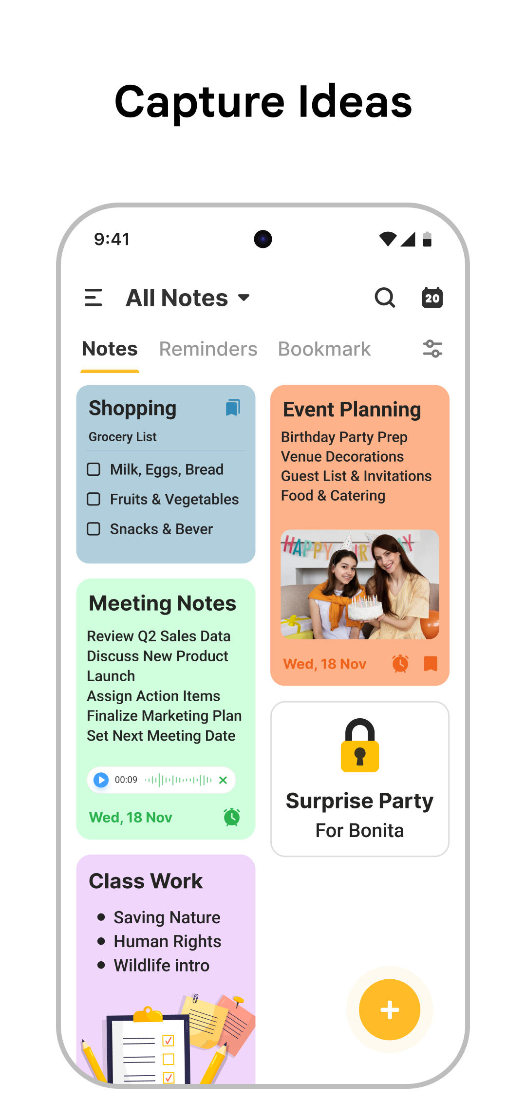 اسکرین شات 1 برنامه Notes: Color Notepad, Notebook