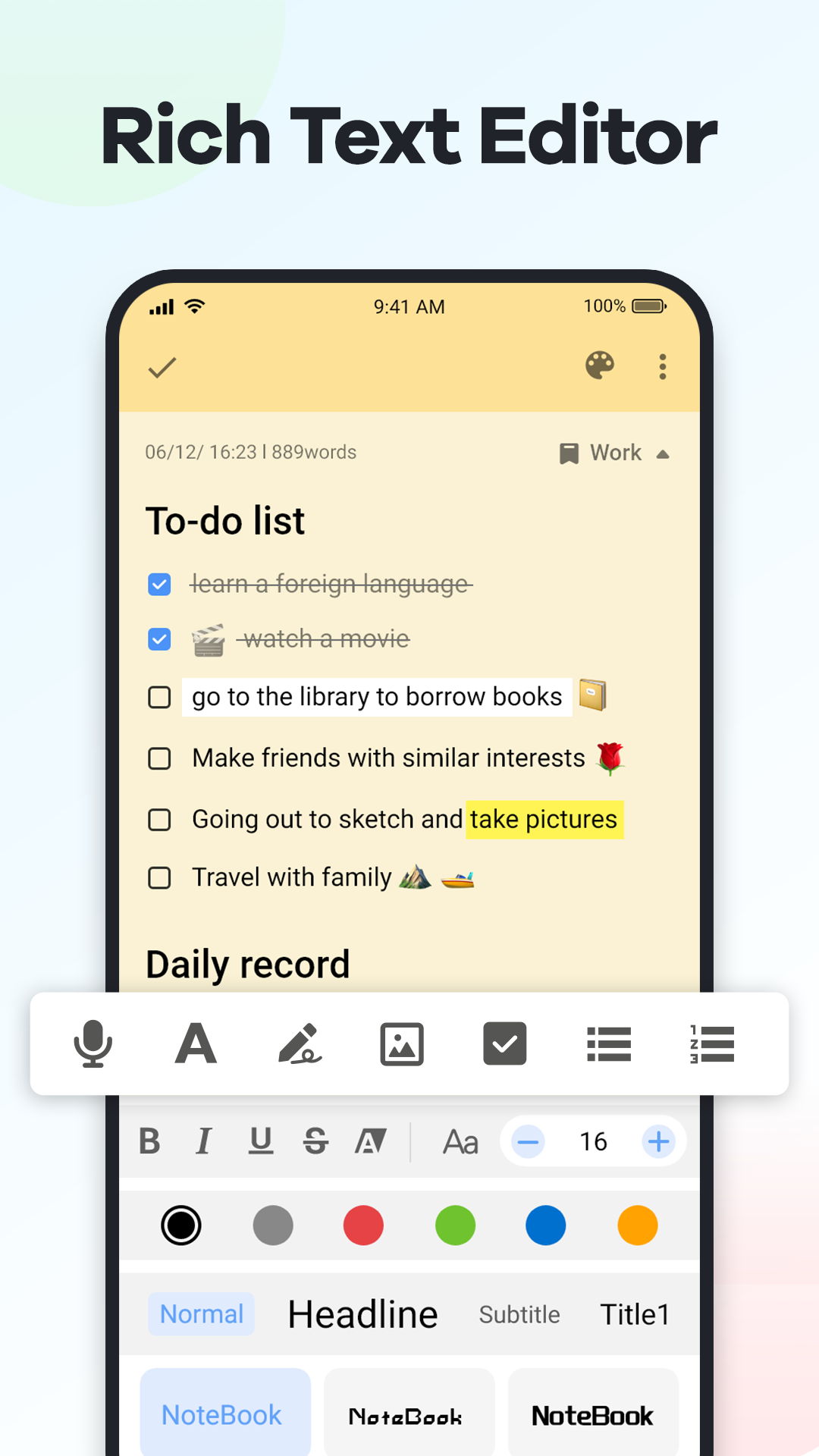 اسکرین شات 3 برنامه Notes: Easy Notebook, Notepad