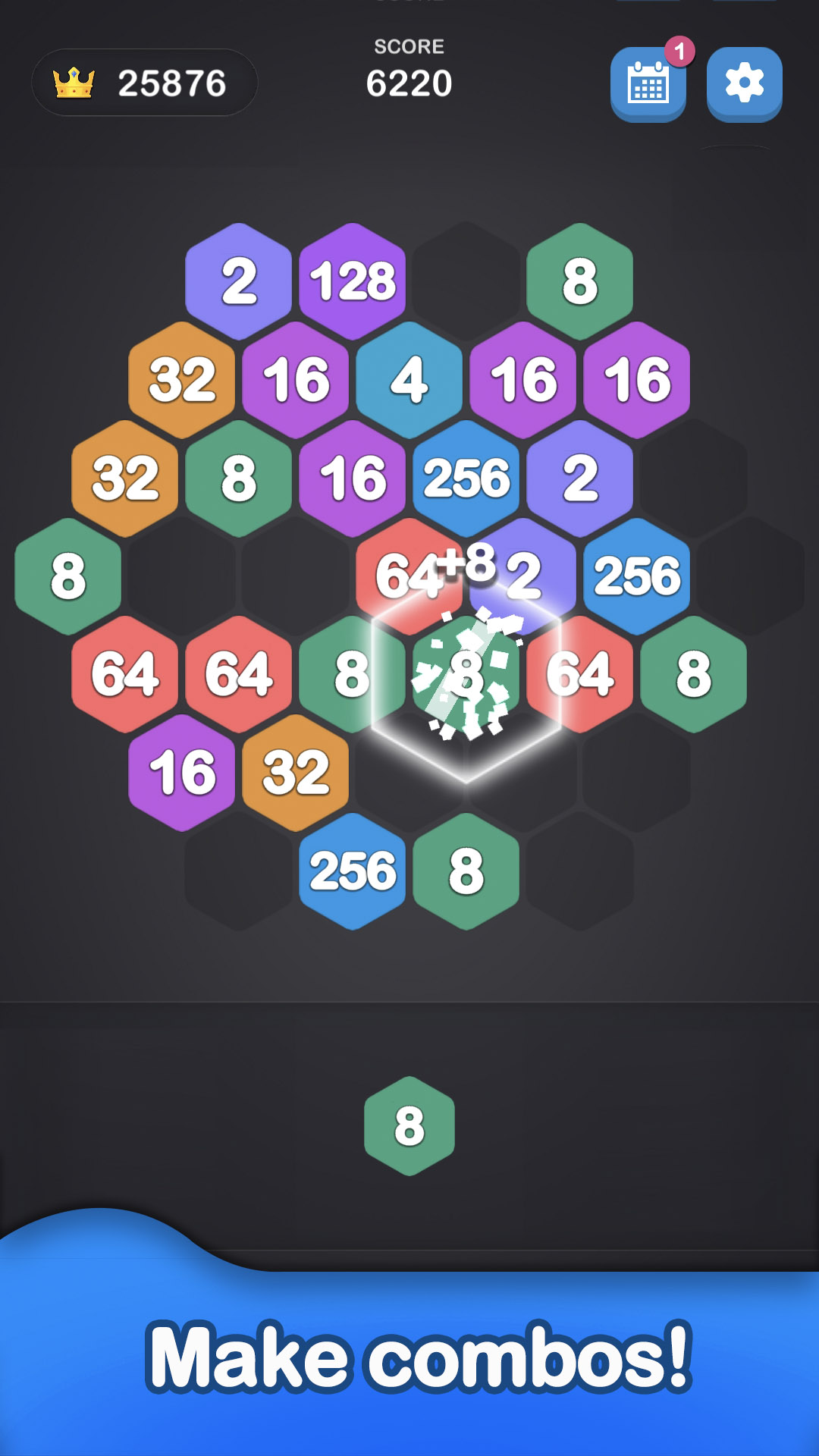 اسکرین شات 2 بازی Hex 2048: Merge Puzzle Game