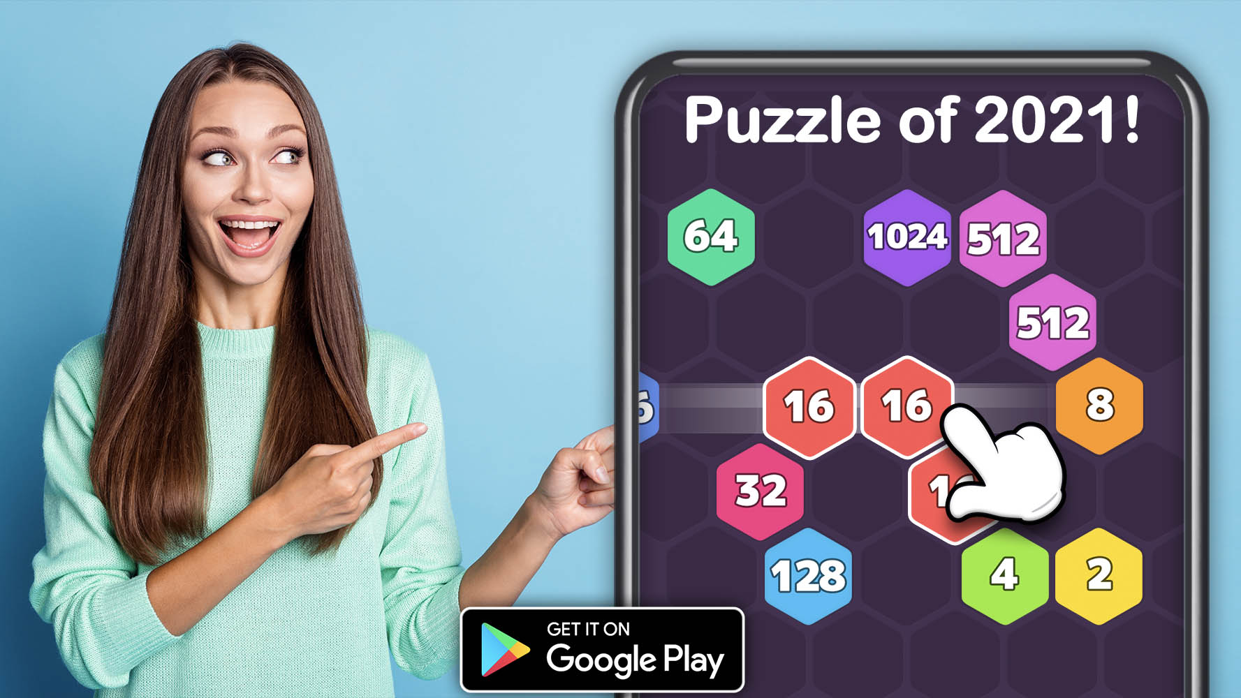 اسکرین شات 5 بازی Hex 2048: Merge Puzzle Game