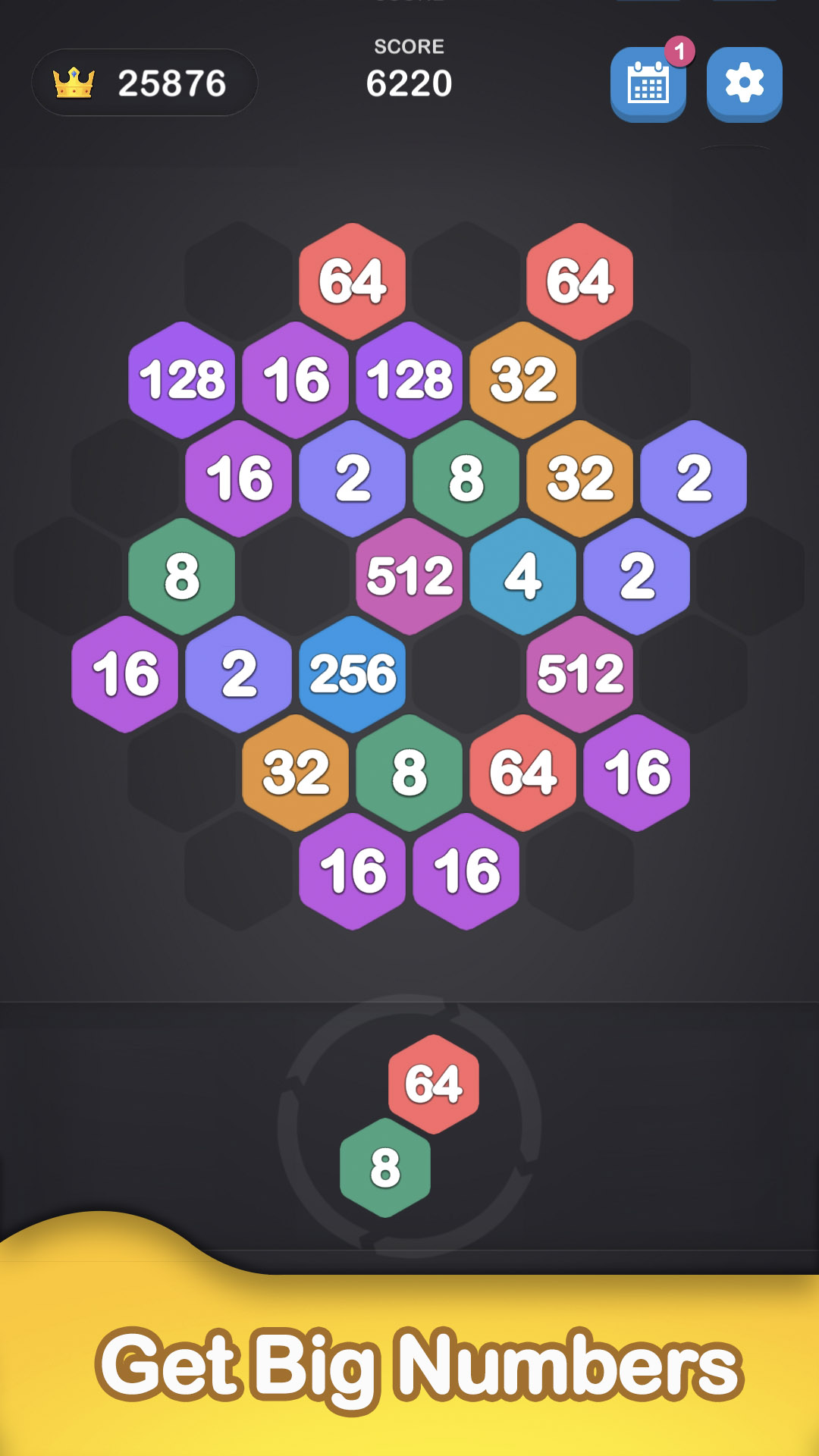 اسکرین شات 3 بازی Hex 2048: Merge Puzzle Game