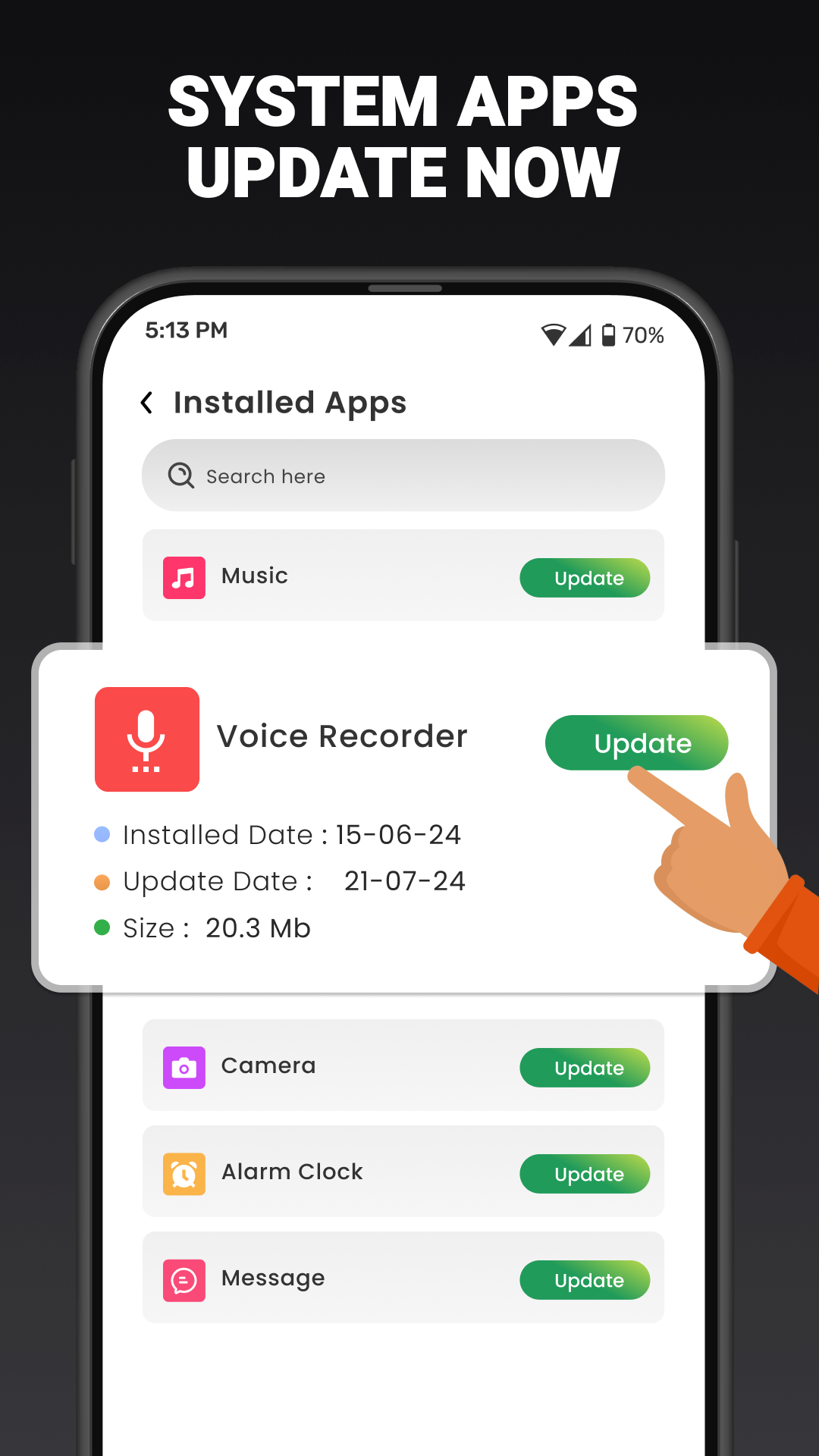 اسکرین شات 6 برنامه Phone Software Update App