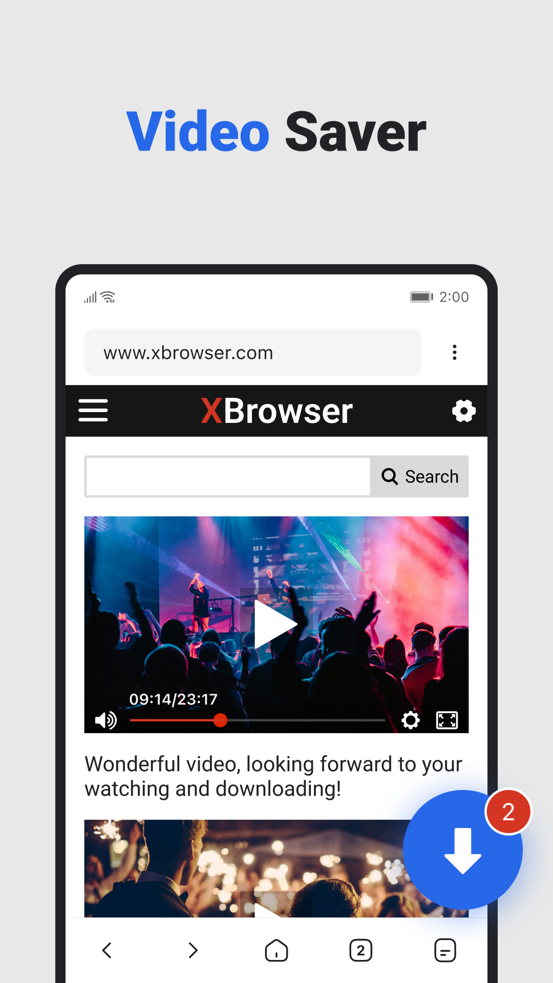 اسکرین شات 2 برنامه One Browser - Video Downloader