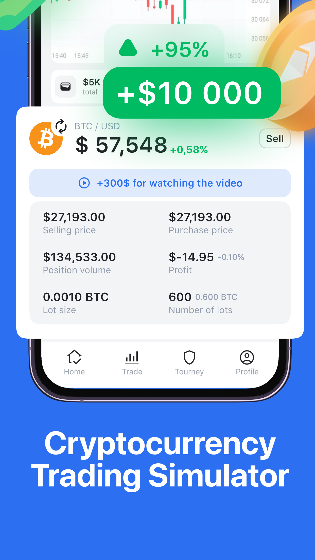 اسکرین شات 1 برنامه Cryptoguru: Trading Simulator