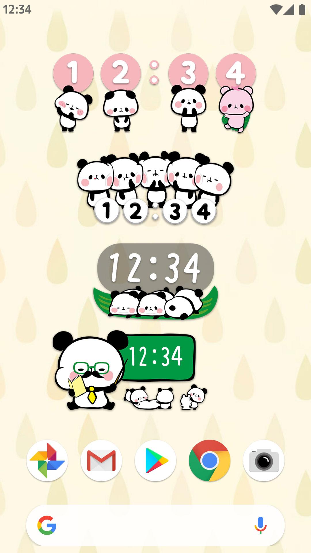 اسکرین شات 6 برنامه Digital Clock Mochimochi Panda
