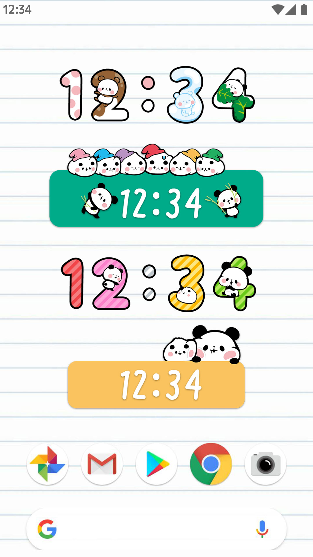 اسکرین شات 4 برنامه Panda Clock: Digital Widget