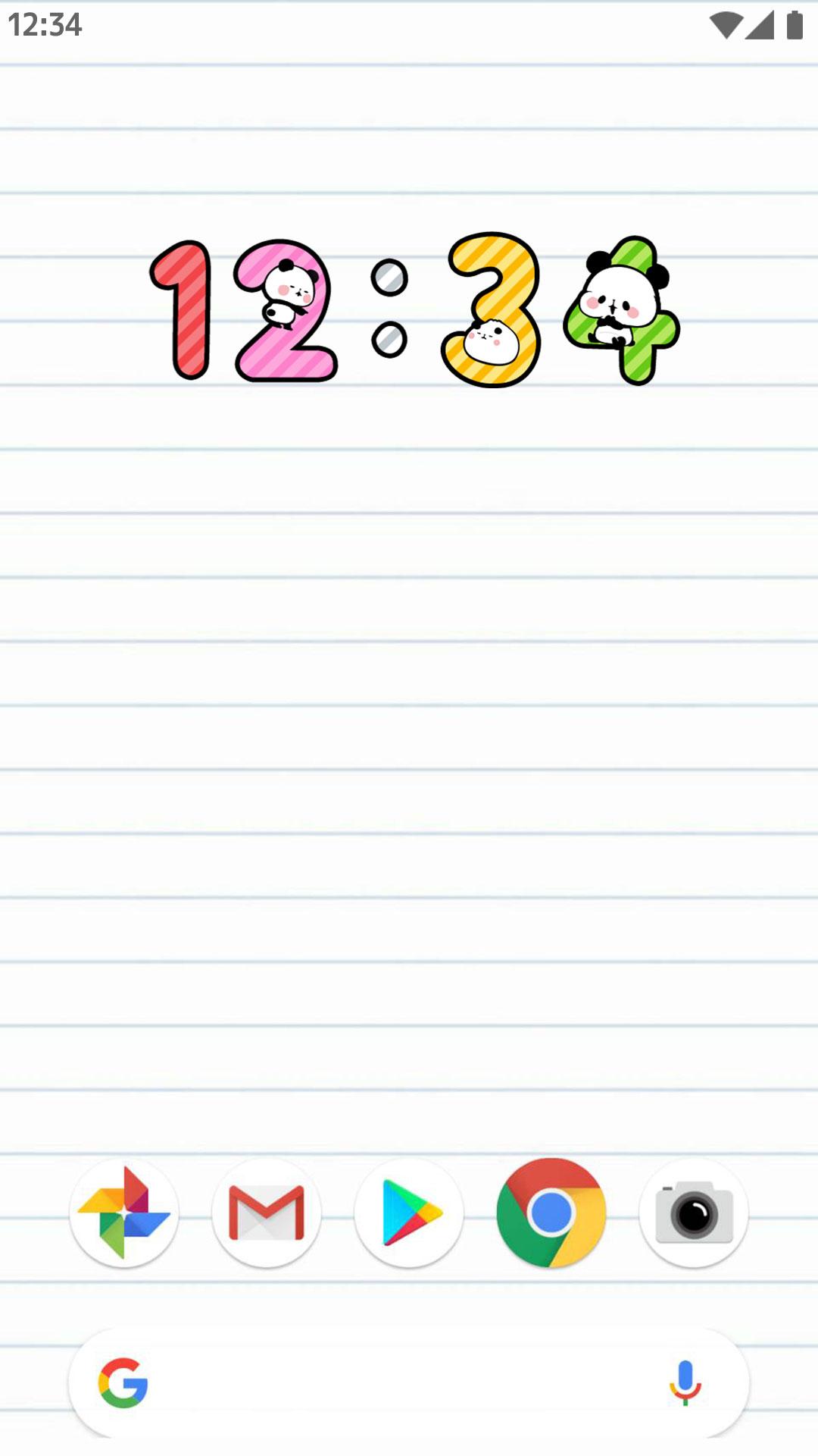 اسکرین شات 1 برنامه Digital Clock Mochimochi Panda