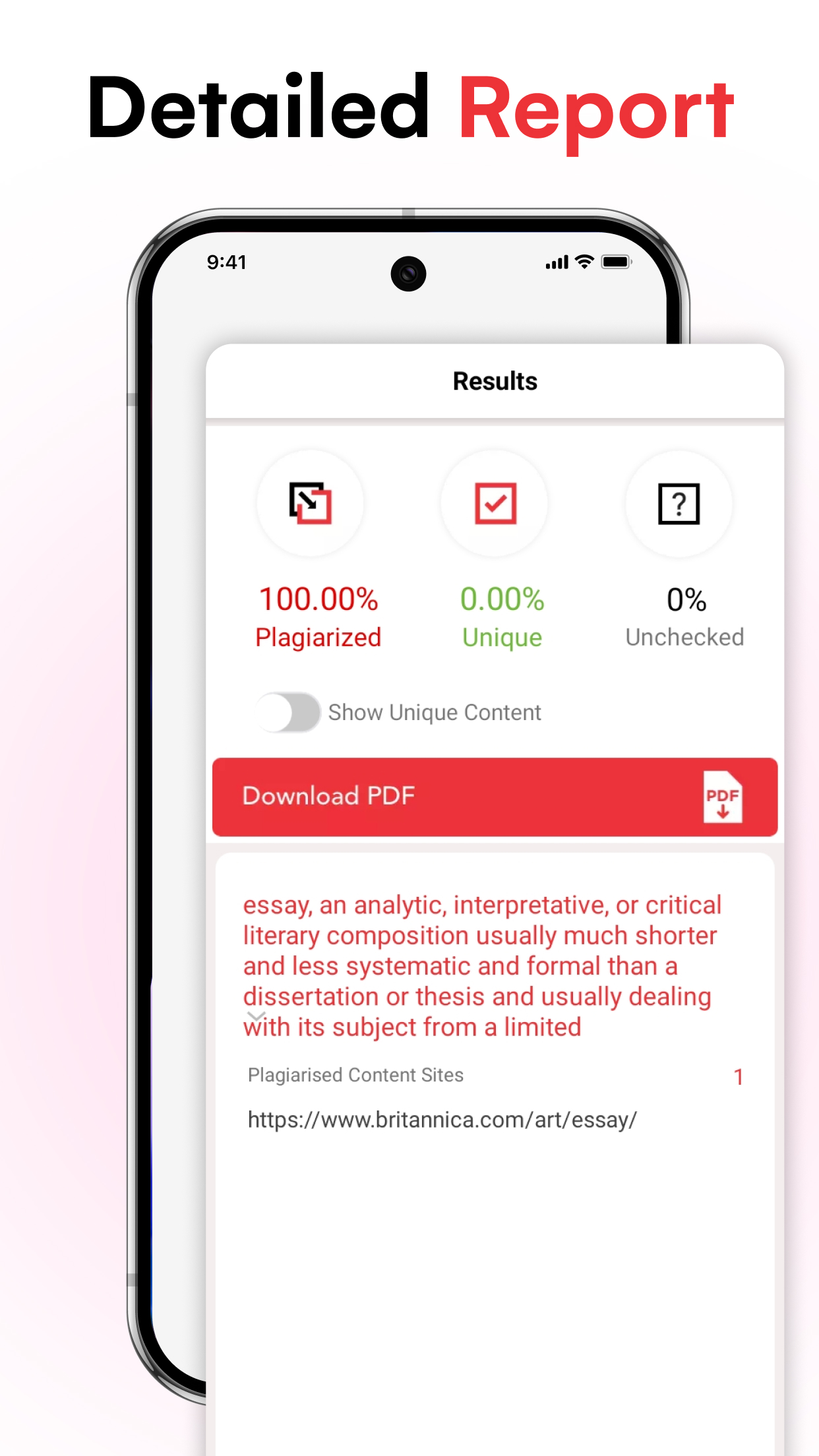 اسکرین شات 6 برنامه Plagiarism Checker & Detector