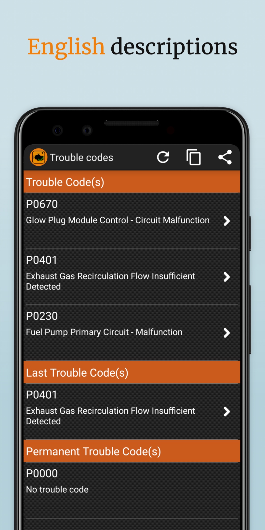 اسکرین شات 5 برنامه OBD2 Car Scanner - EOBD Facile