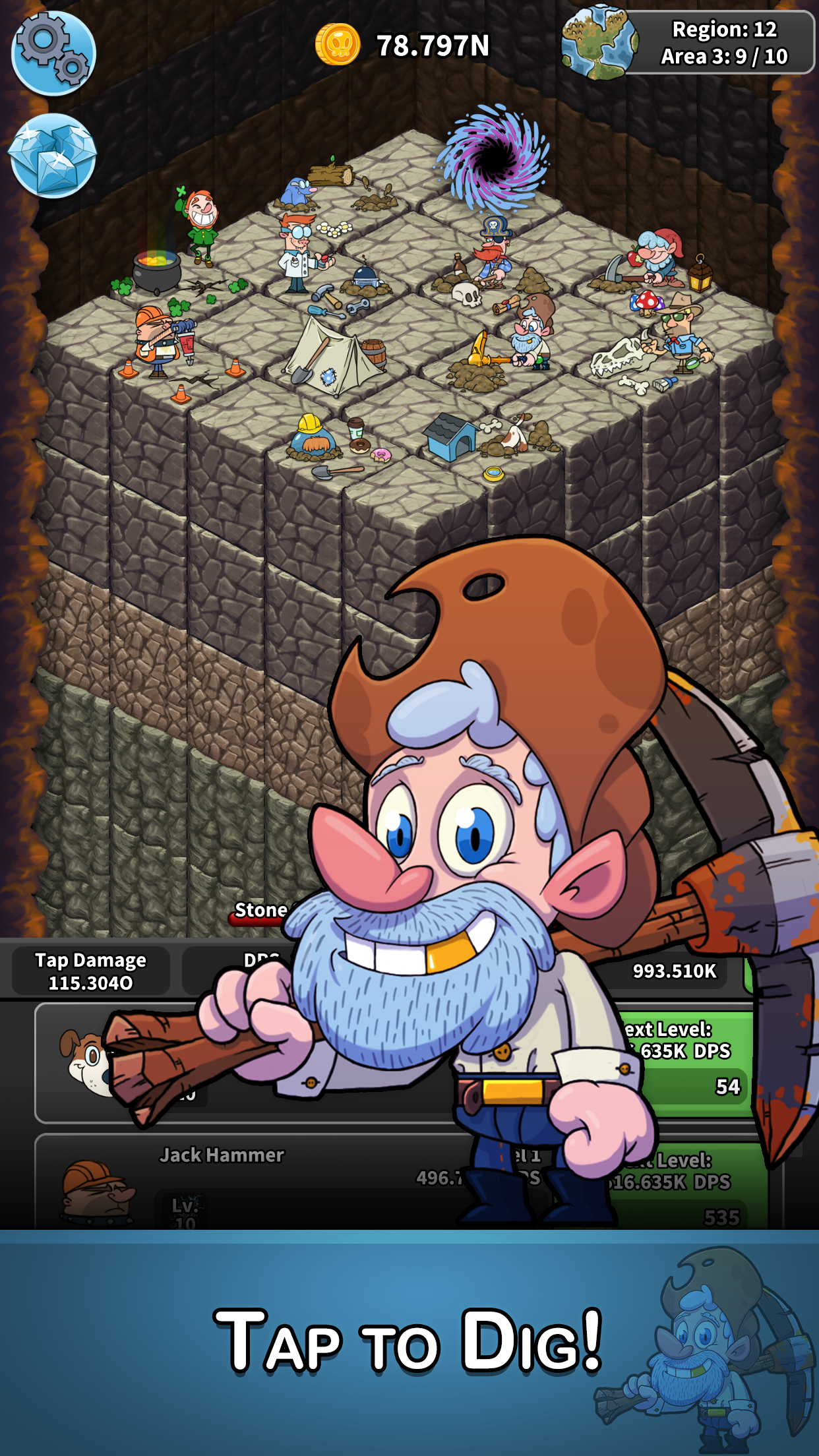 اسکرین شات 2 بازی Tap Tap Dig: Idle Clicker Game