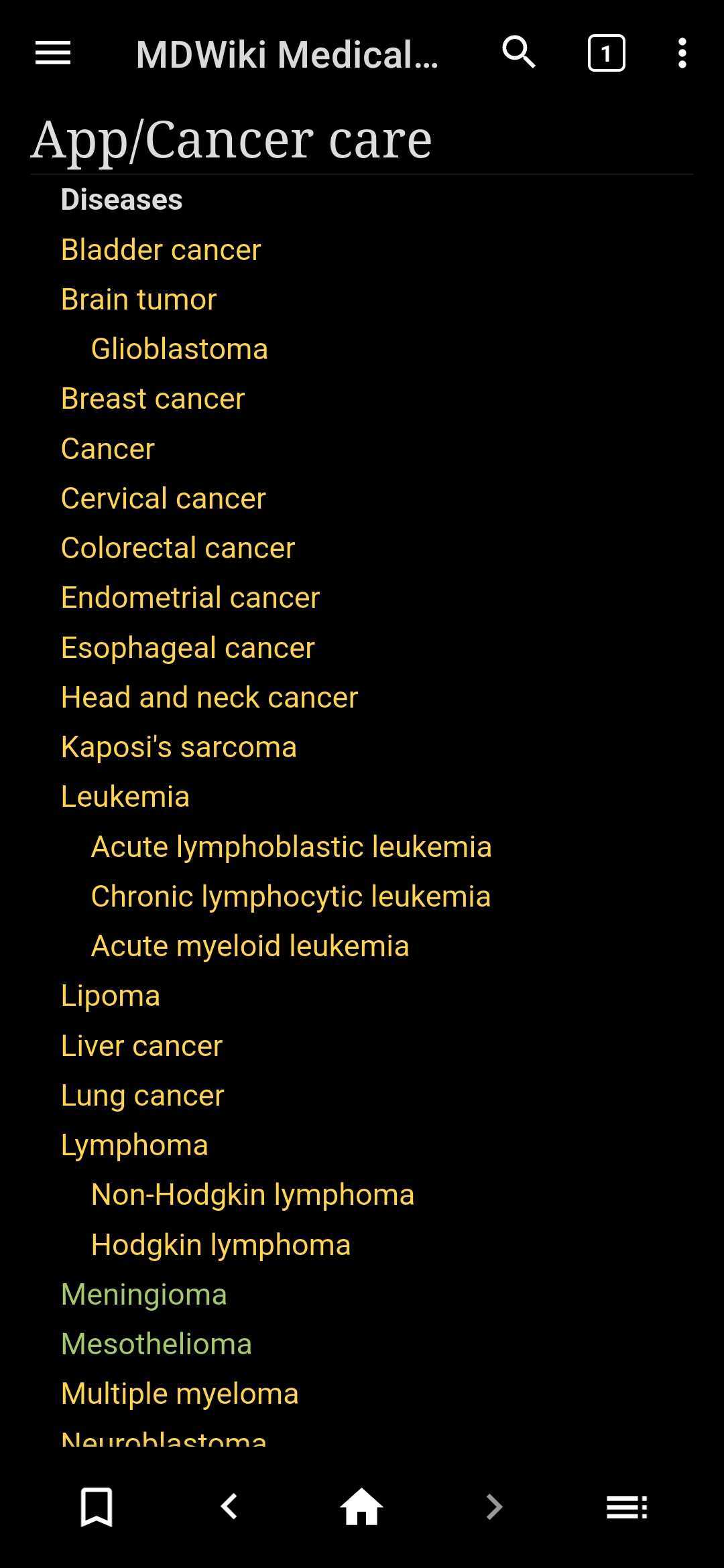 اسکرین شات 2 برنامه Mini Medical Wikipedia Offline