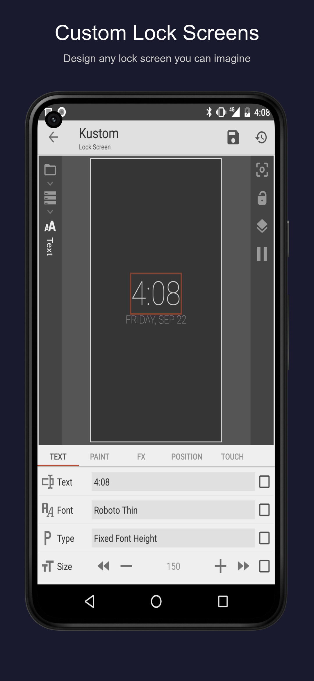 اسکرین شات 2 برنامه KLCK Kustom Lock Screen Maker
