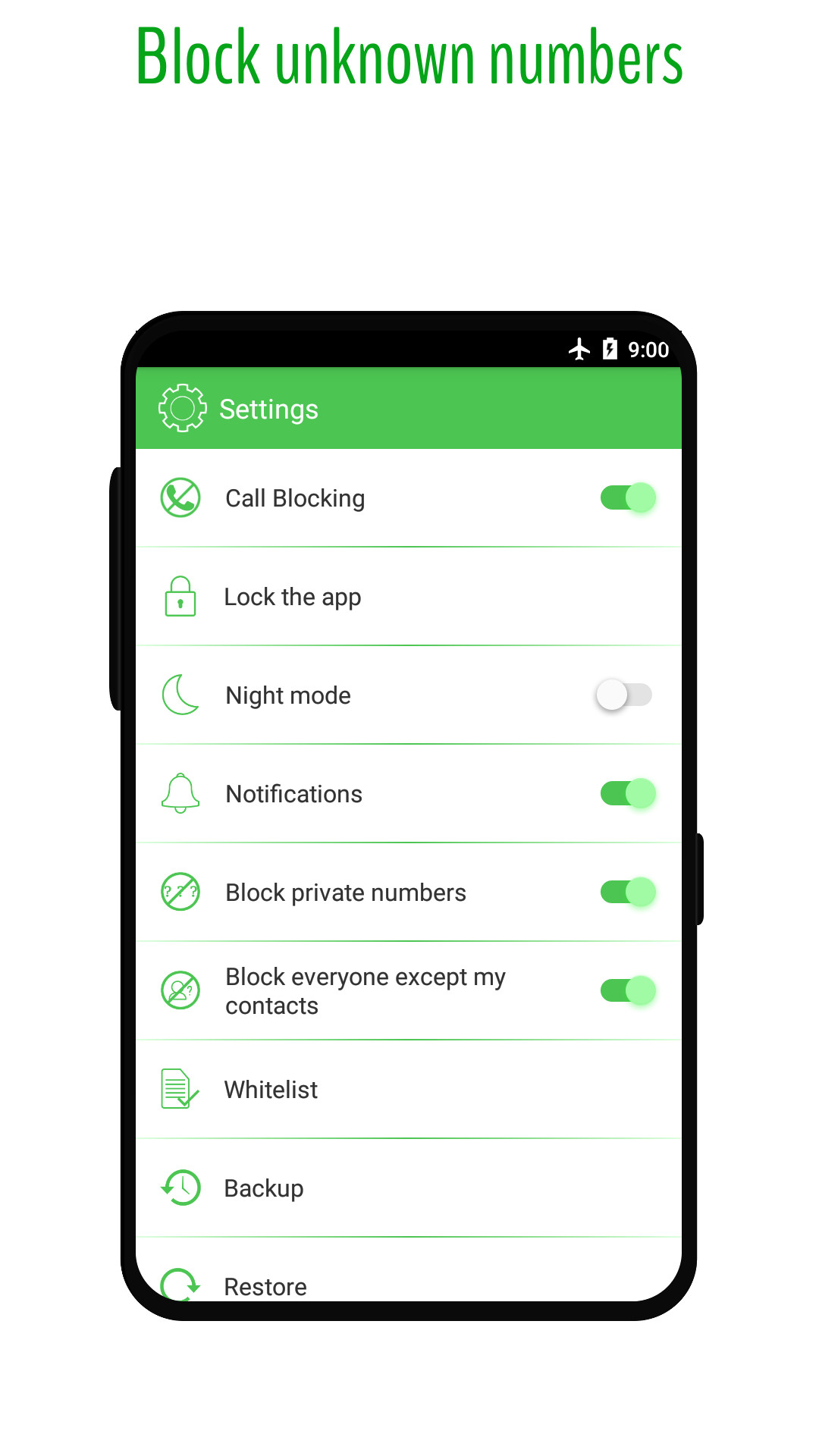 اسکرین شات 2 برنامه Call Blocker - Blacklist