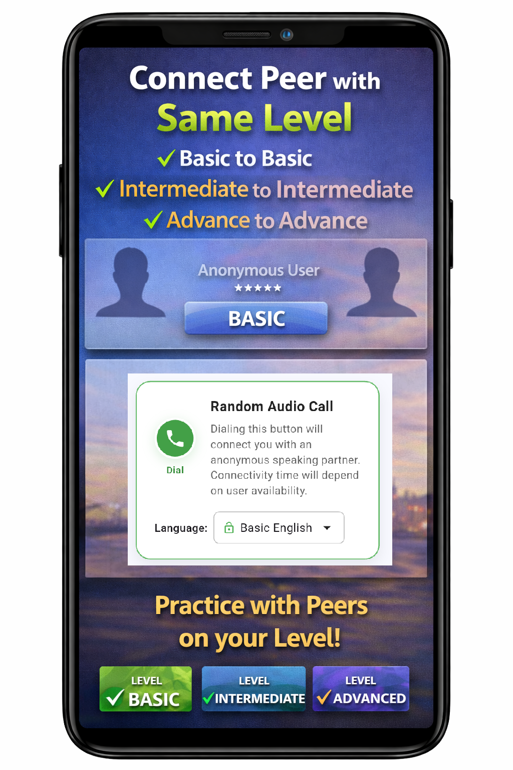 اسکرین شات 2 برنامه English Talk: Anonymous Call