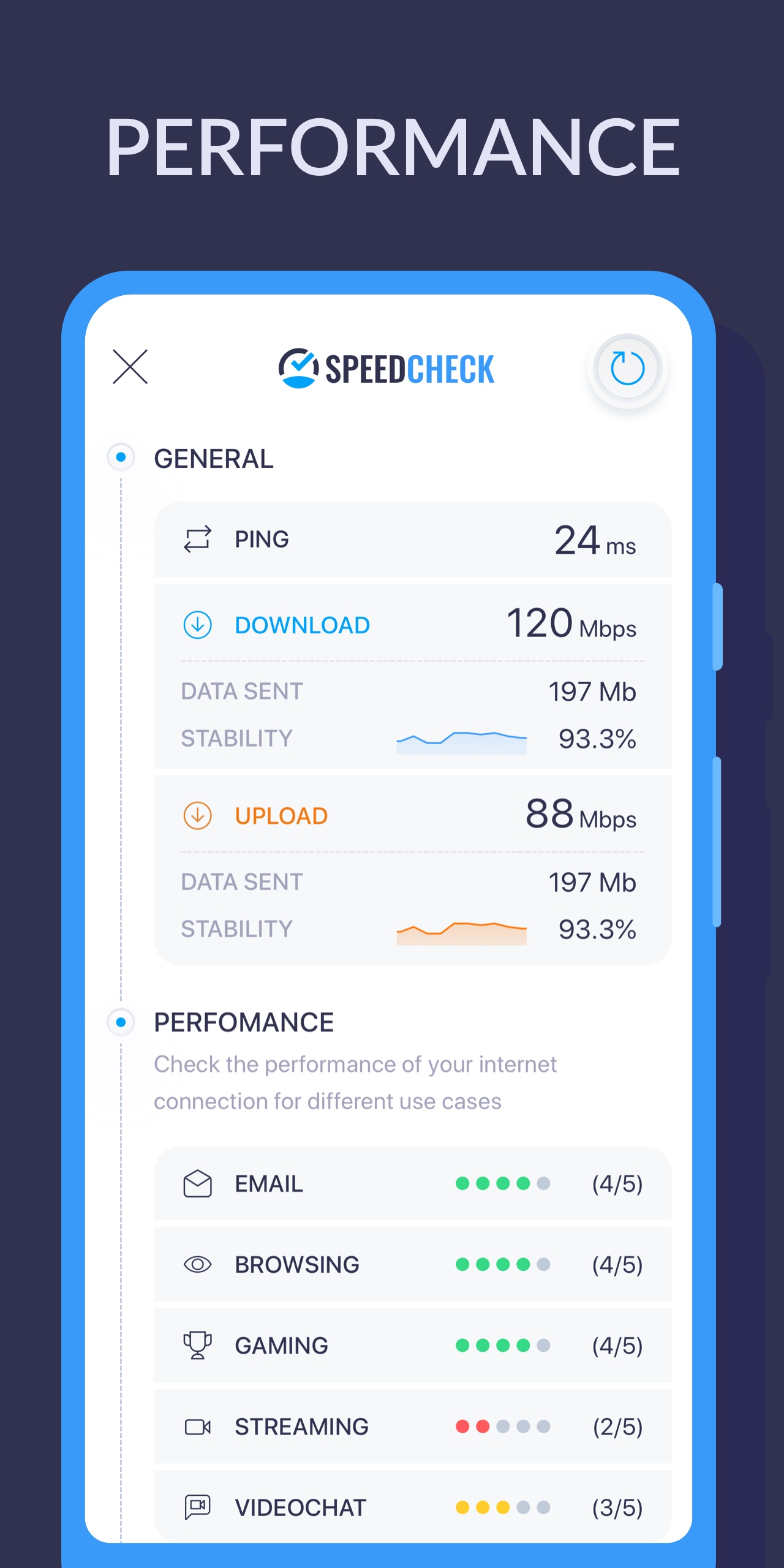 اسکرین شات 3 برنامه Internet Speed Test SPEEDCHECK