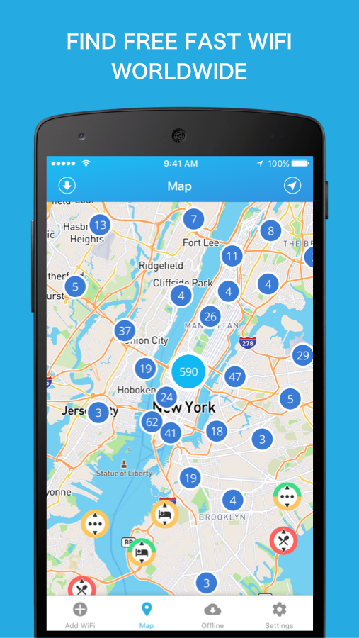 اسکرین شات 1 برنامه WiFi Finder - WiFi Map
