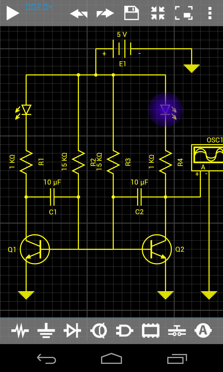 اسکرین شات 3 برنامه Droid Tesla Circuit Simulator