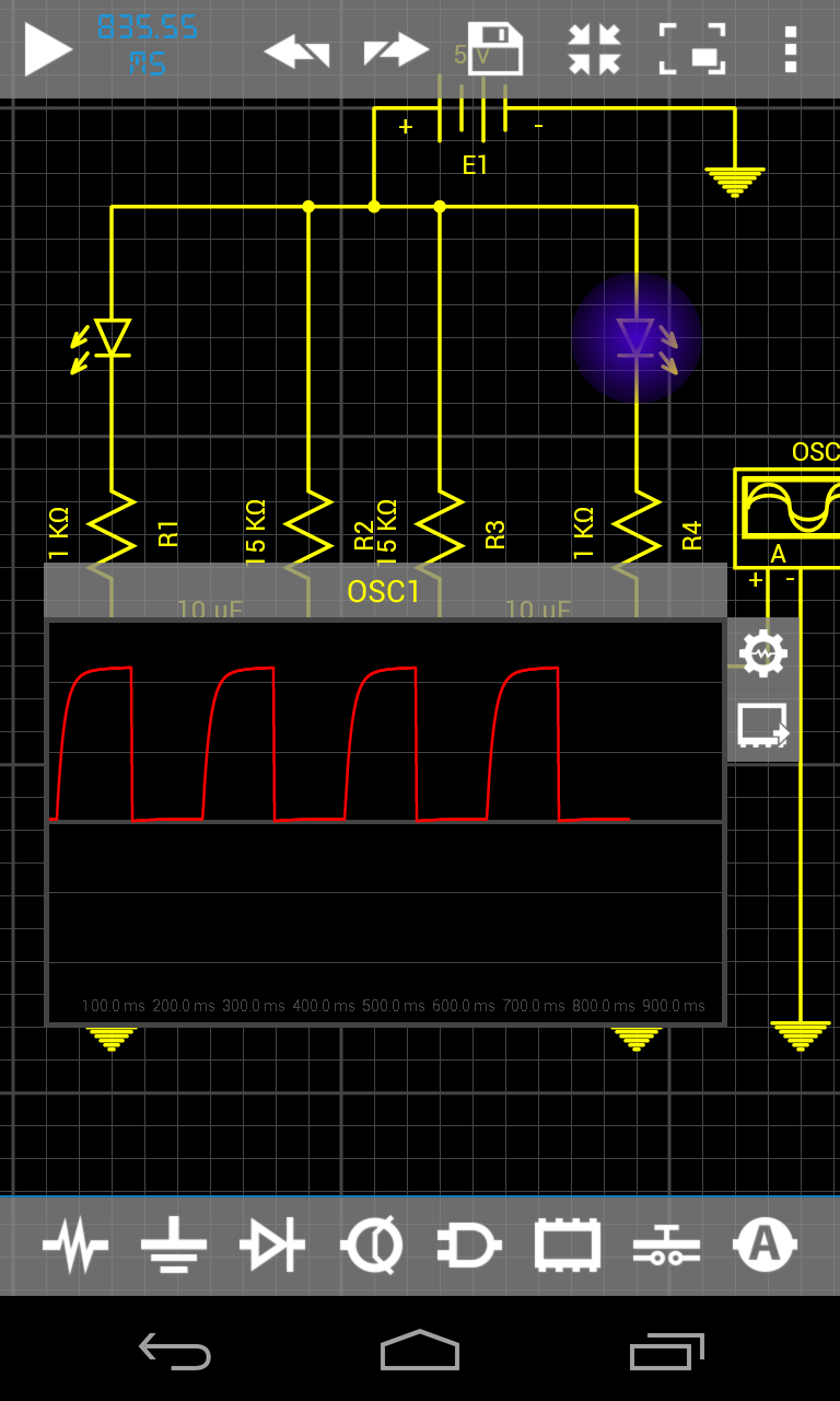 اسکرین شات 4 برنامه Droid Tesla Circuit Simulator