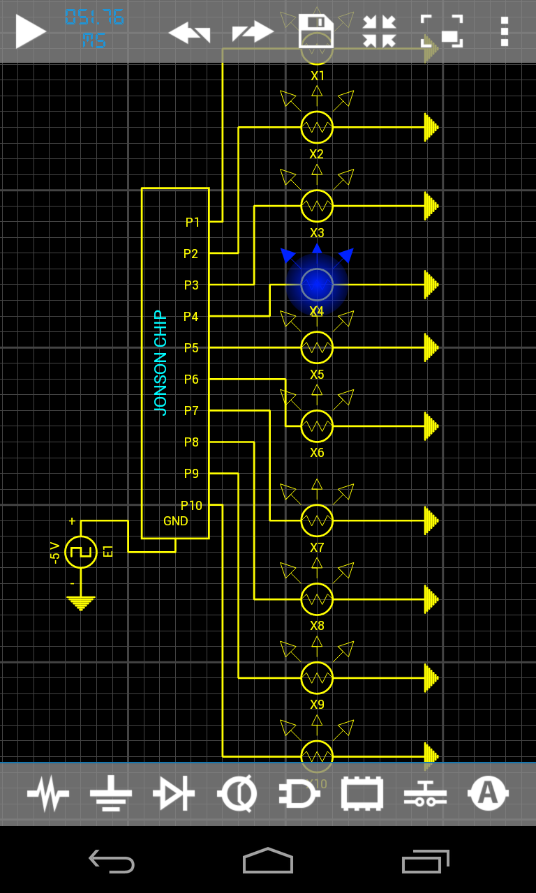 اسکرین شات 1 برنامه Droid Tesla Circuit Simulator
