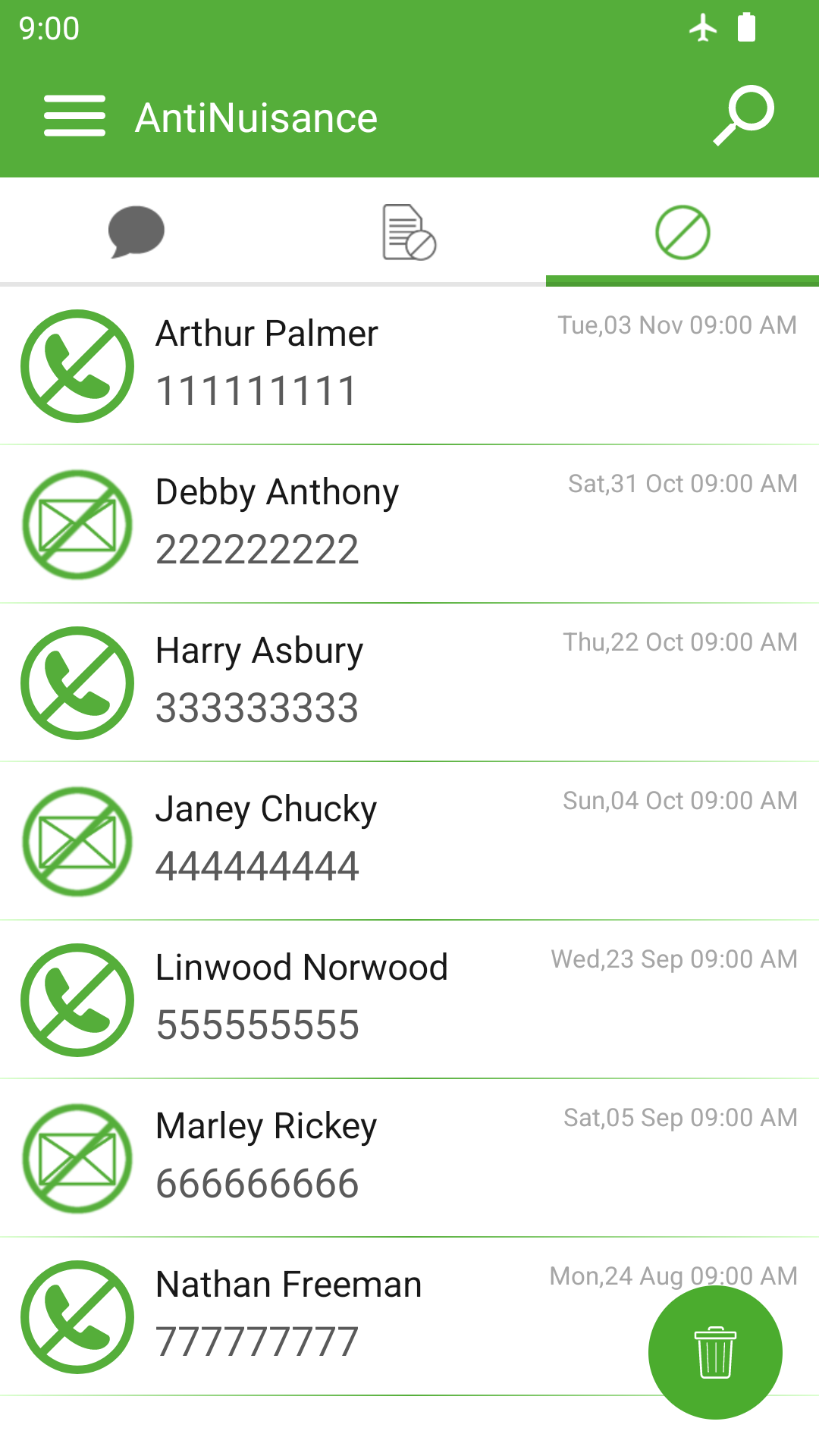 اسکرین شات 4 برنامه Call Blocker and SMS Blocker