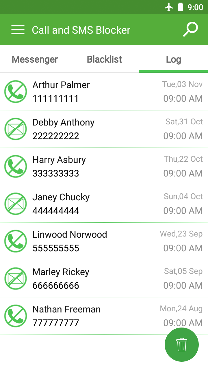 اسکرین شات 4 برنامه Call Blocker and SMS Blocker