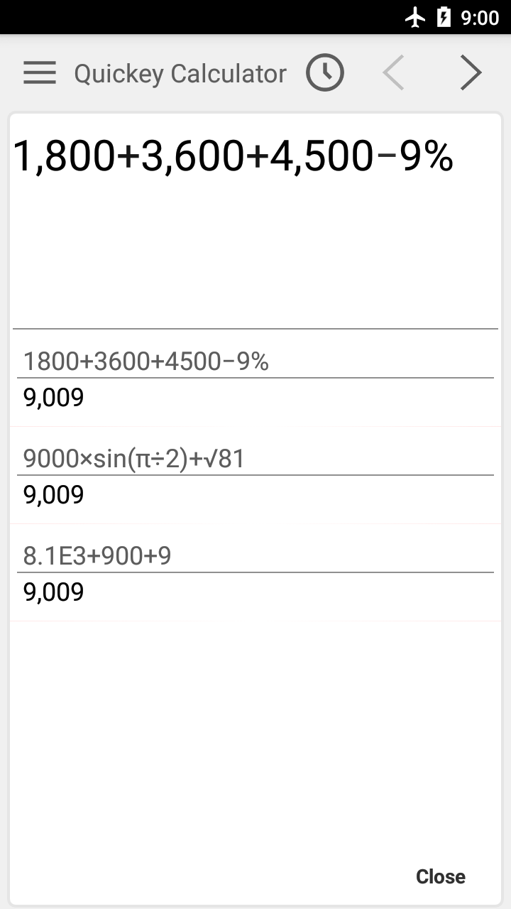 اسکرین شات 6 برنامه Quickey Calculator