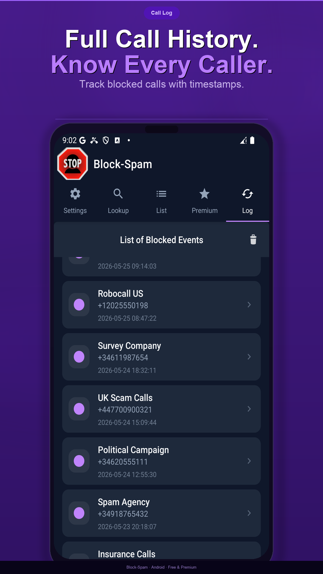 اسکرین شات 4 برنامه Block-Spam: Call Blocker