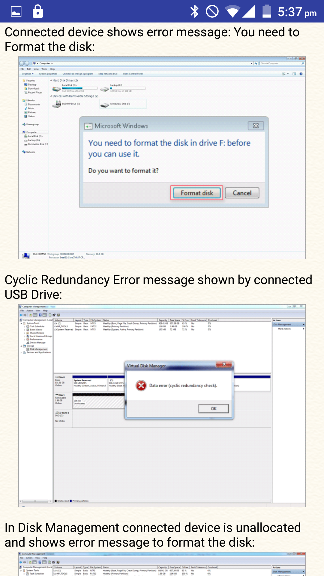 اسکرین شات 5 برنامه USB Drive Data Recovery Help