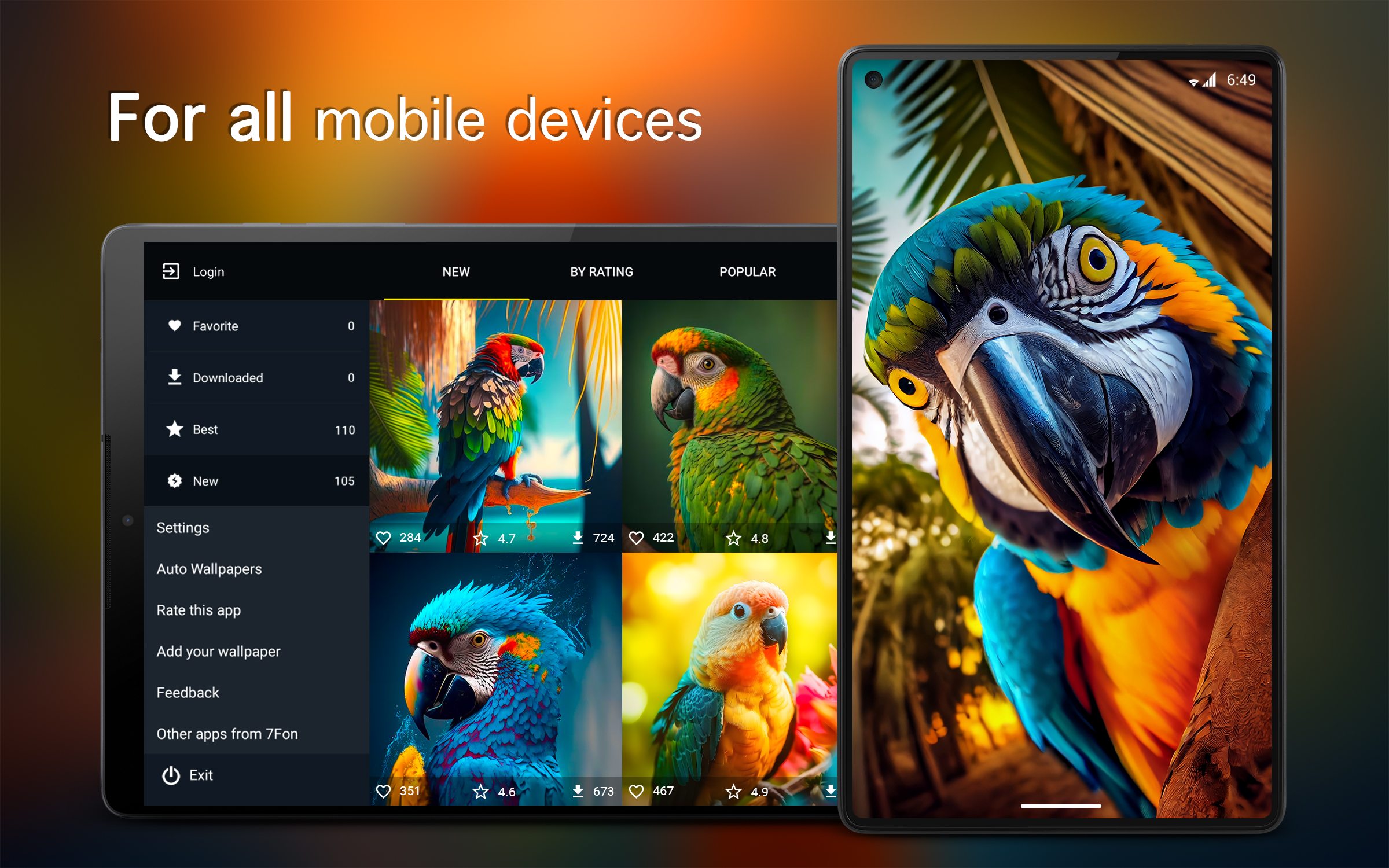 اسکرین شات 6 برنامه Parrot Wallpapers 4K
